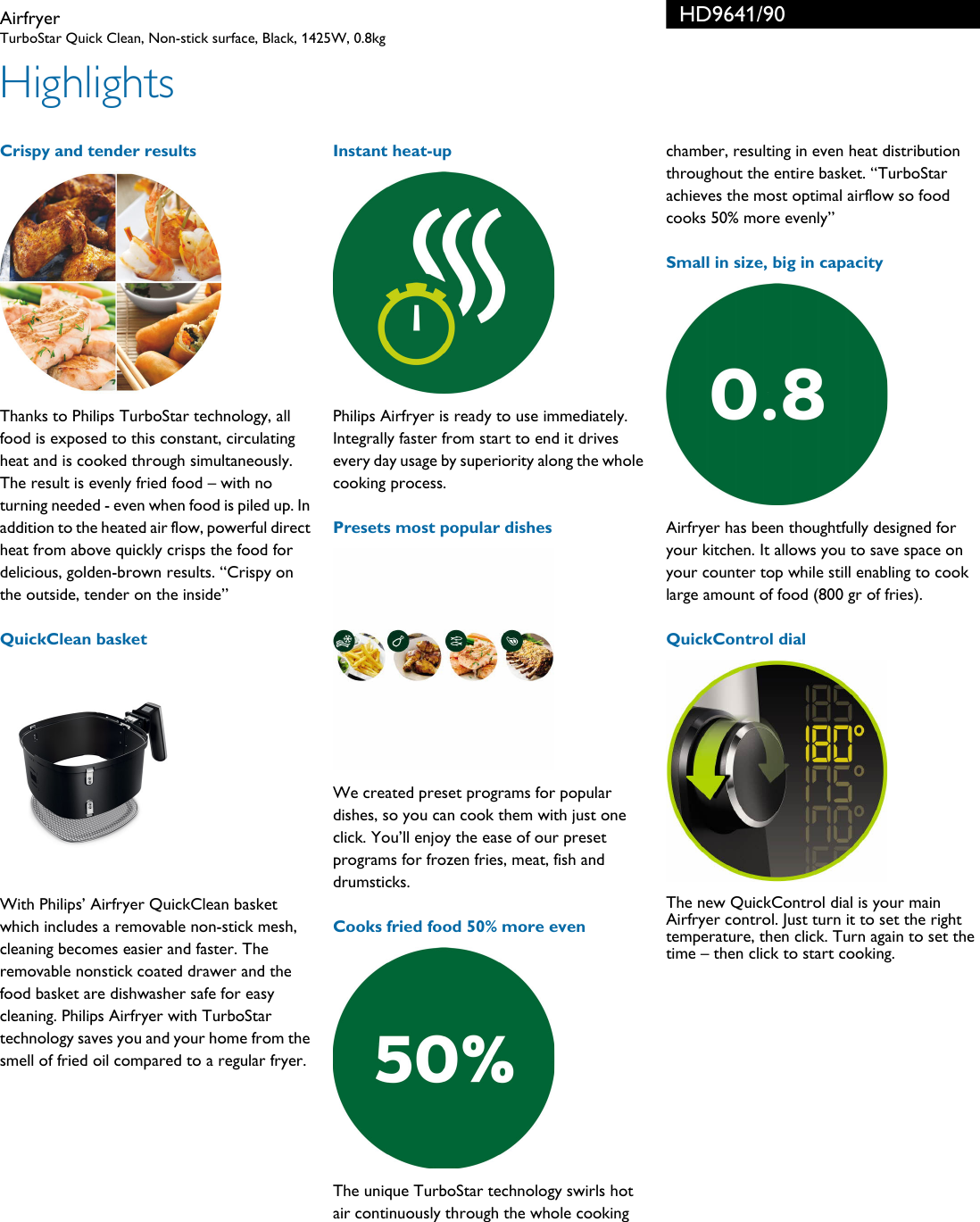 Page 2 of 3 - Philips HD9641/90 Airfryer Brochure Hd9641 90 Pss