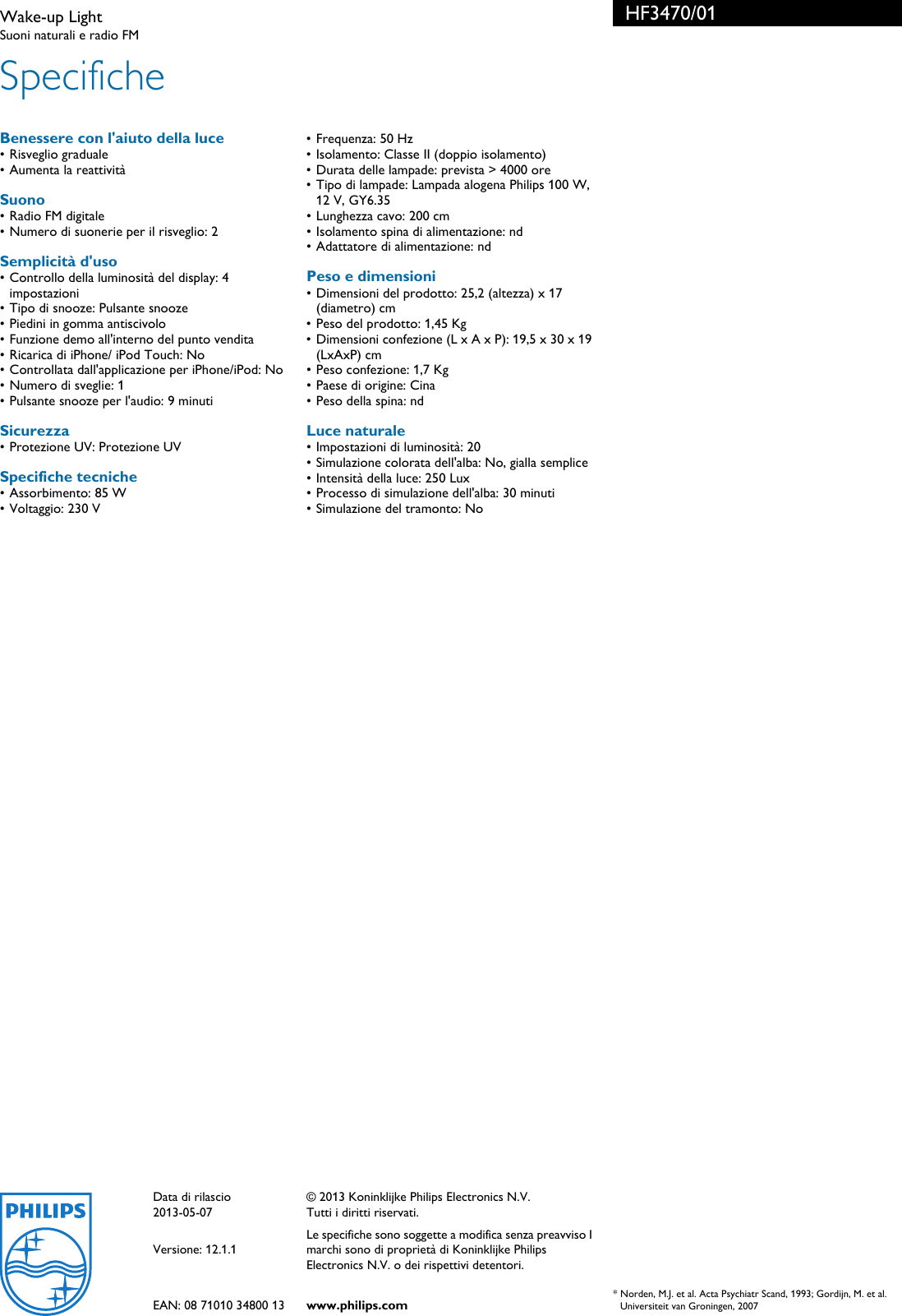 Page 3 of 3 - Philips HF3470/01 Wake-up Light Hf3470 01 Pss Itach