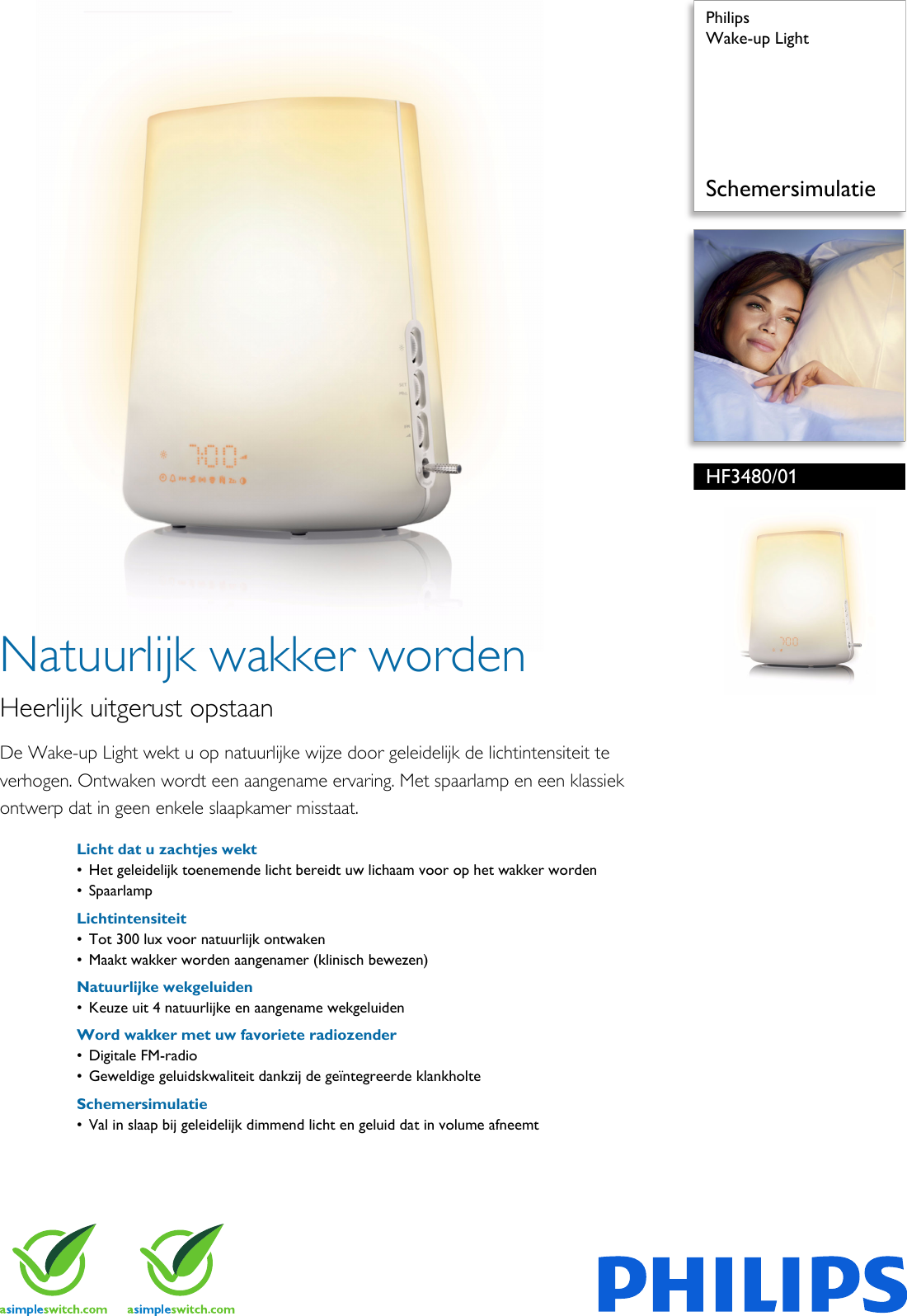 Philips HF3480/01 Wake up Light Hf3480 01 Pss Nldbe