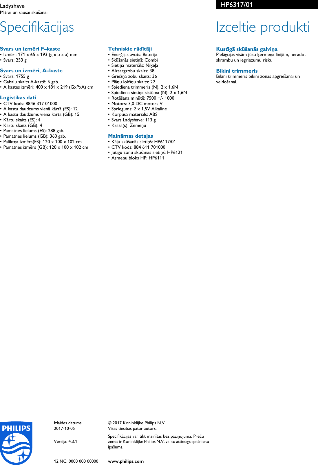 Page 2 of 2 - Philips HP6317/01 Ladyshave Hp6317 01 Pss Lavlv