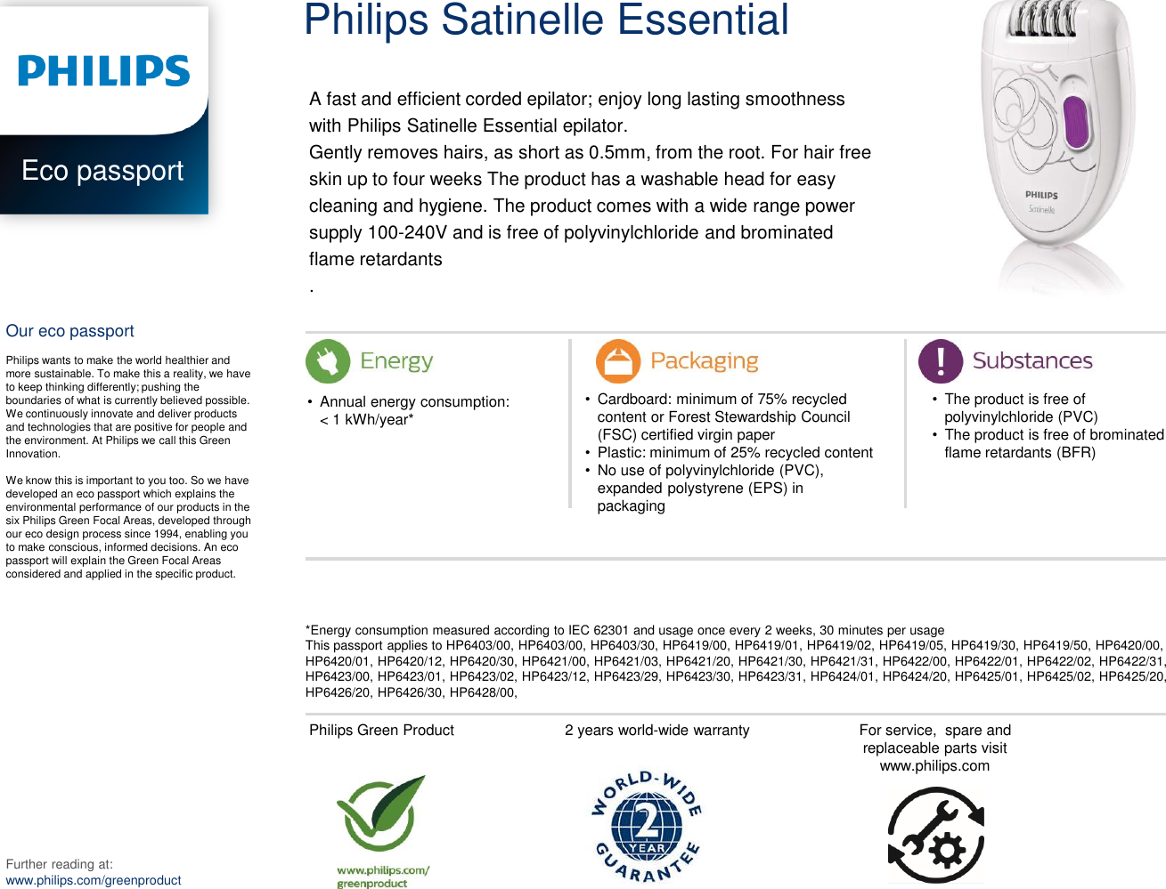 Page 1 of 1 - Philips  Presentation Eco Passport Hp6420 12