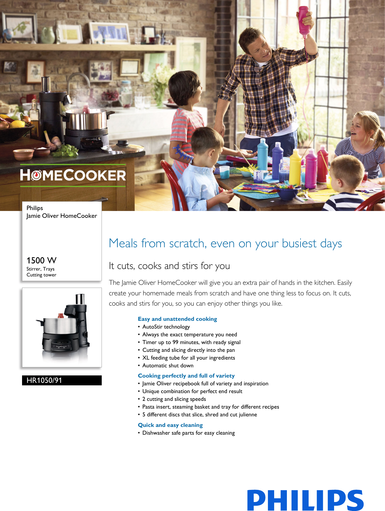 Page 1 of 3 - Philips HR1050/91 Jamie Oliver HomeCooker Leaflet Hr1050 91 Pss