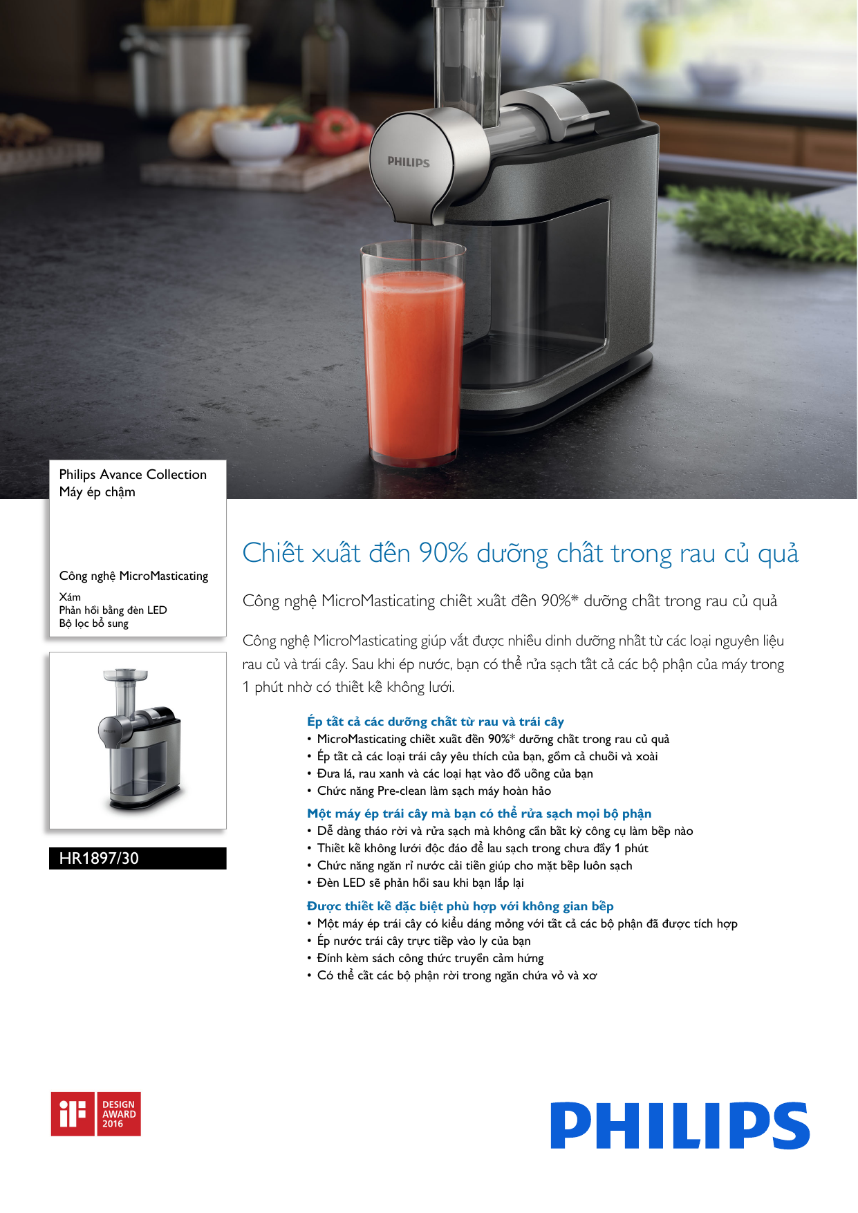 Page 1 of 3 - Philips HR1897/30 Máy ép Chậm Máy ép Cháºm Hr1897 30 Pss Vievn