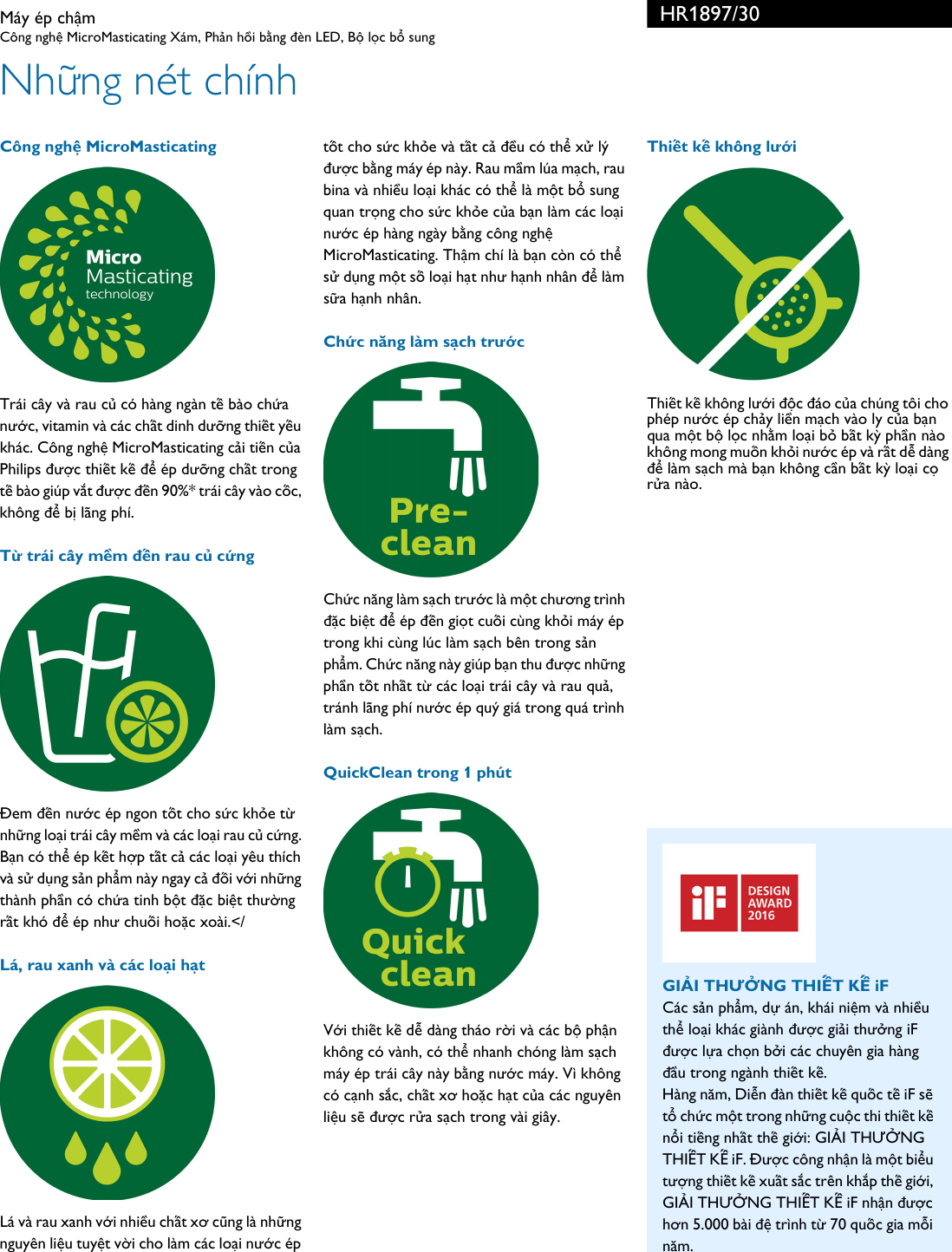 Page 2 of 3 - Philips HR1897/30 Máy ép Chậm Máy ép Cháºm Hr1897 30 Pss Vievn