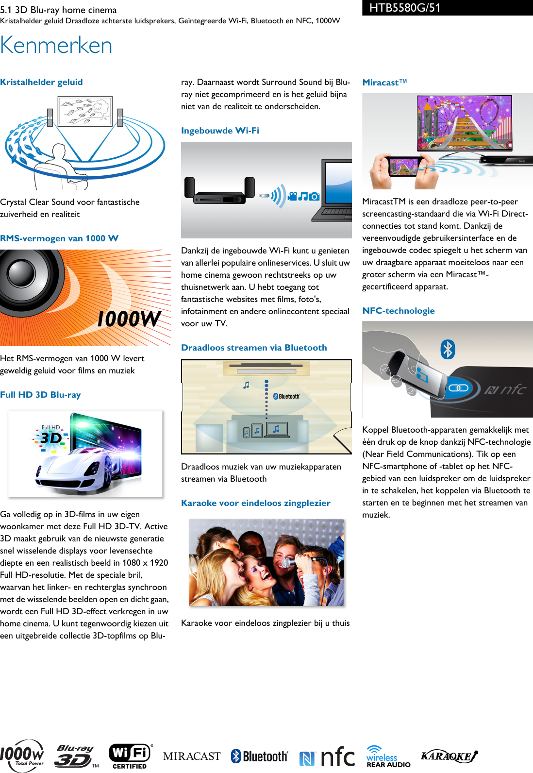 Page 2 of 3 - Philips HTB5580G/51 5.1 3D Blu-ray Home Cinema Htb5580g 51 Pss Nldbe