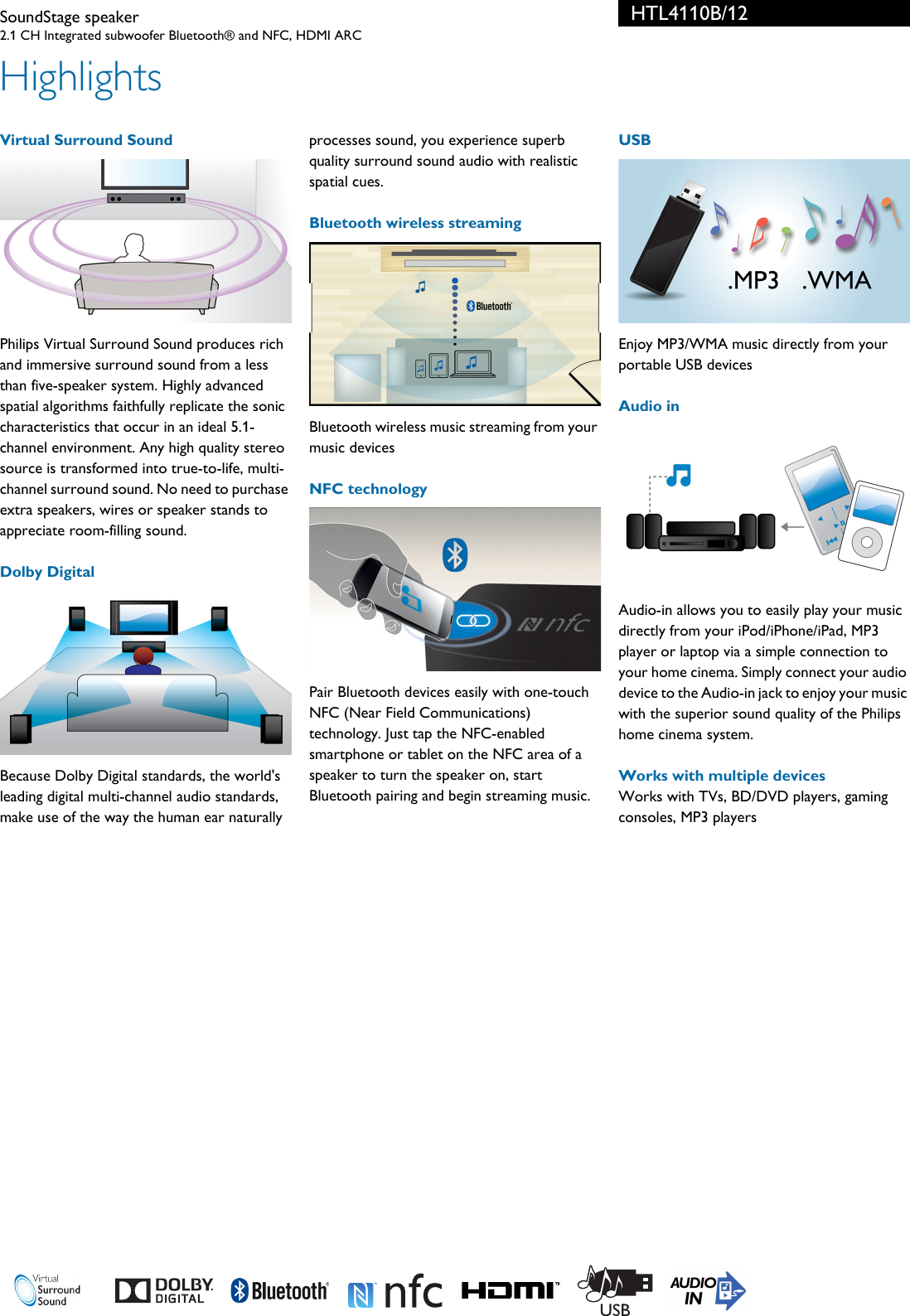 Page 2 of 3 - Philips HTL4110B/12 SoundStage Speaker Sound Stage Htl4110b 12 Pss Engie