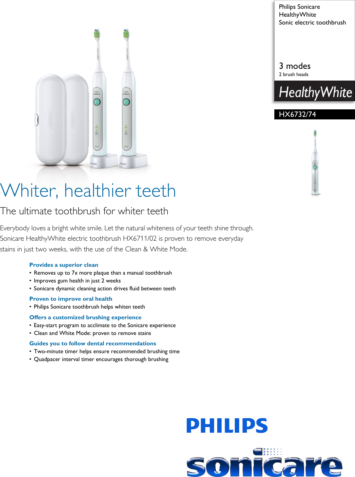 Page 1 of 3 - Philips HX6732/74 Sonic Electric Toothbrush Hx6732 74 Pss Aenus
