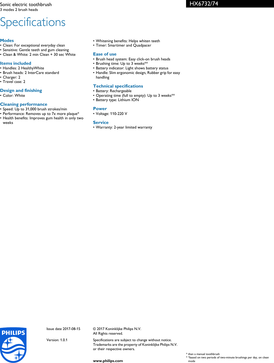 Page 3 of 3 - Philips HX6732/74 Sonic Electric Toothbrush Hx6732 74 Pss Aenus