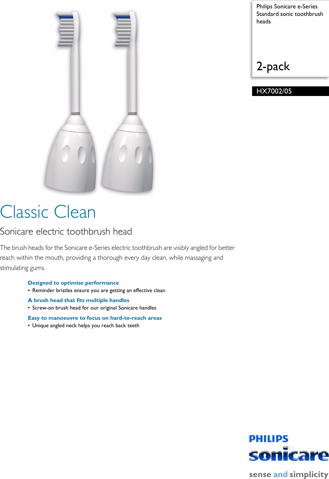 Page 1 of 2 - Philips HX7002/05 Standard Sonic Toothbrush Heads Hx7002 05 Pss Engat