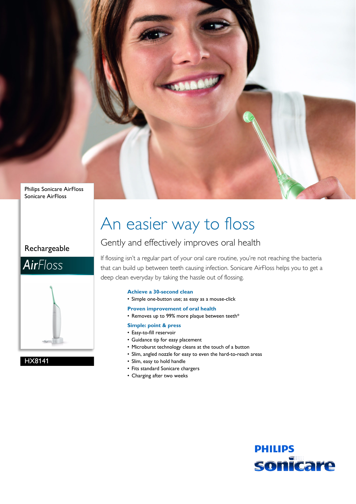 Page 1 of 3 - Philips HX8141/02 Sonicare AirFloss Scheda Tecnica Hx8141 02 Pss