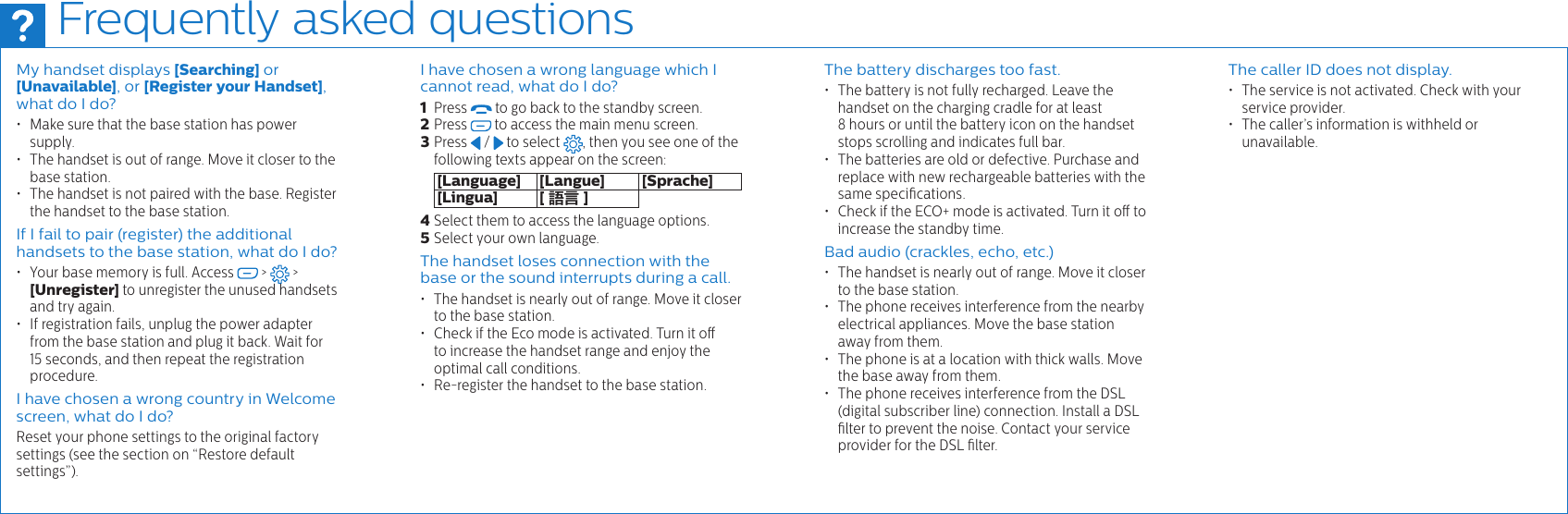 Page 9 of 11 - Philips M9 English Short User Manual M9951b 01 Ums Aen