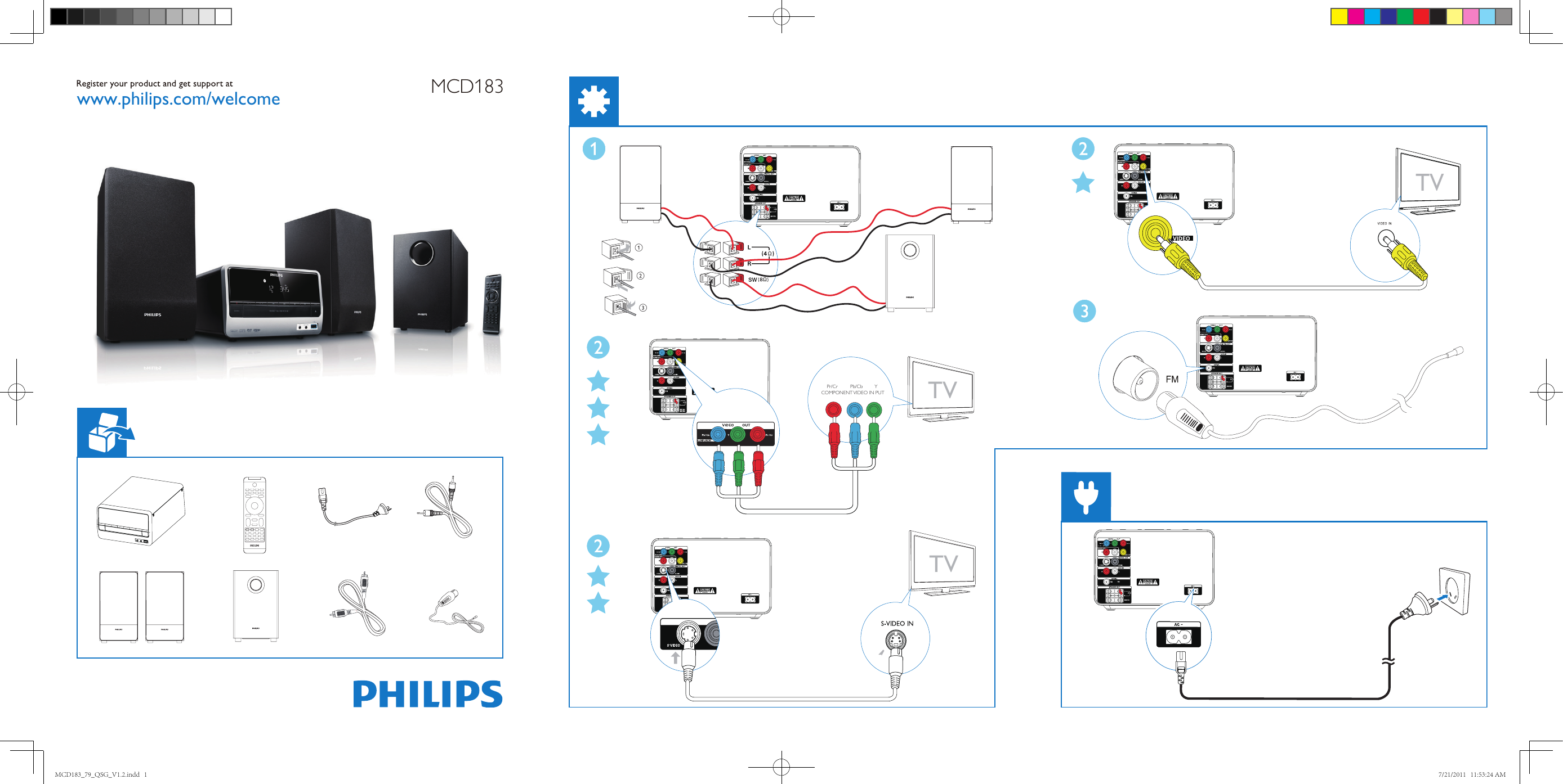 Page 1 of 2 - Philips Quick Start Guide Mcd183 79 Qsg Aen