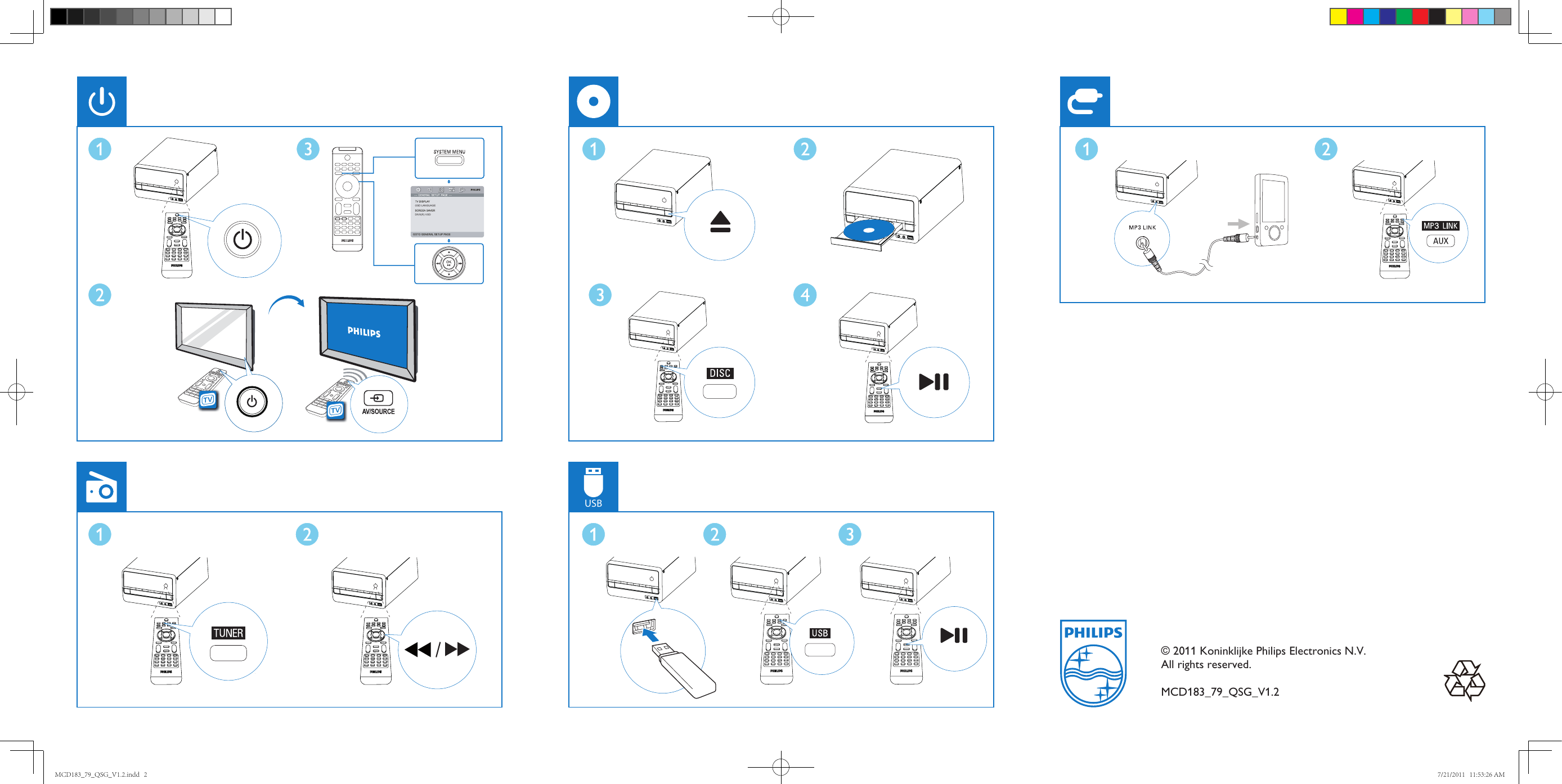 Page 2 of 2 - Philips Quick Start Guide Mcd183 79 Qsg Aen