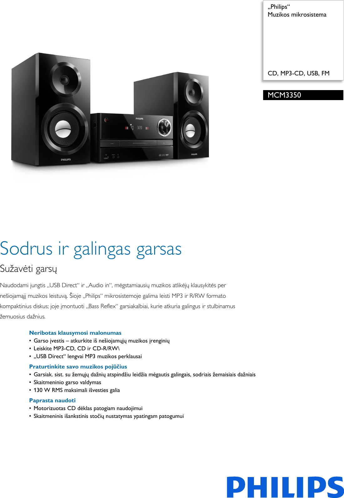 Philips Mcm3350 12 Muzikos Mikrosistema Mcm3350 12 Pss Litlt