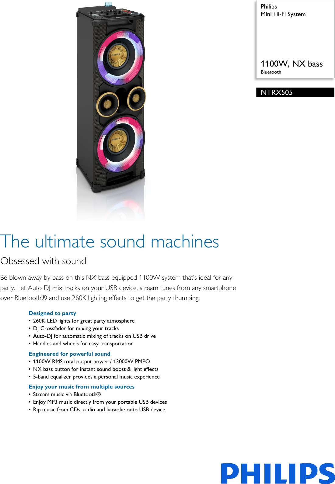 philips dj party machine speakers