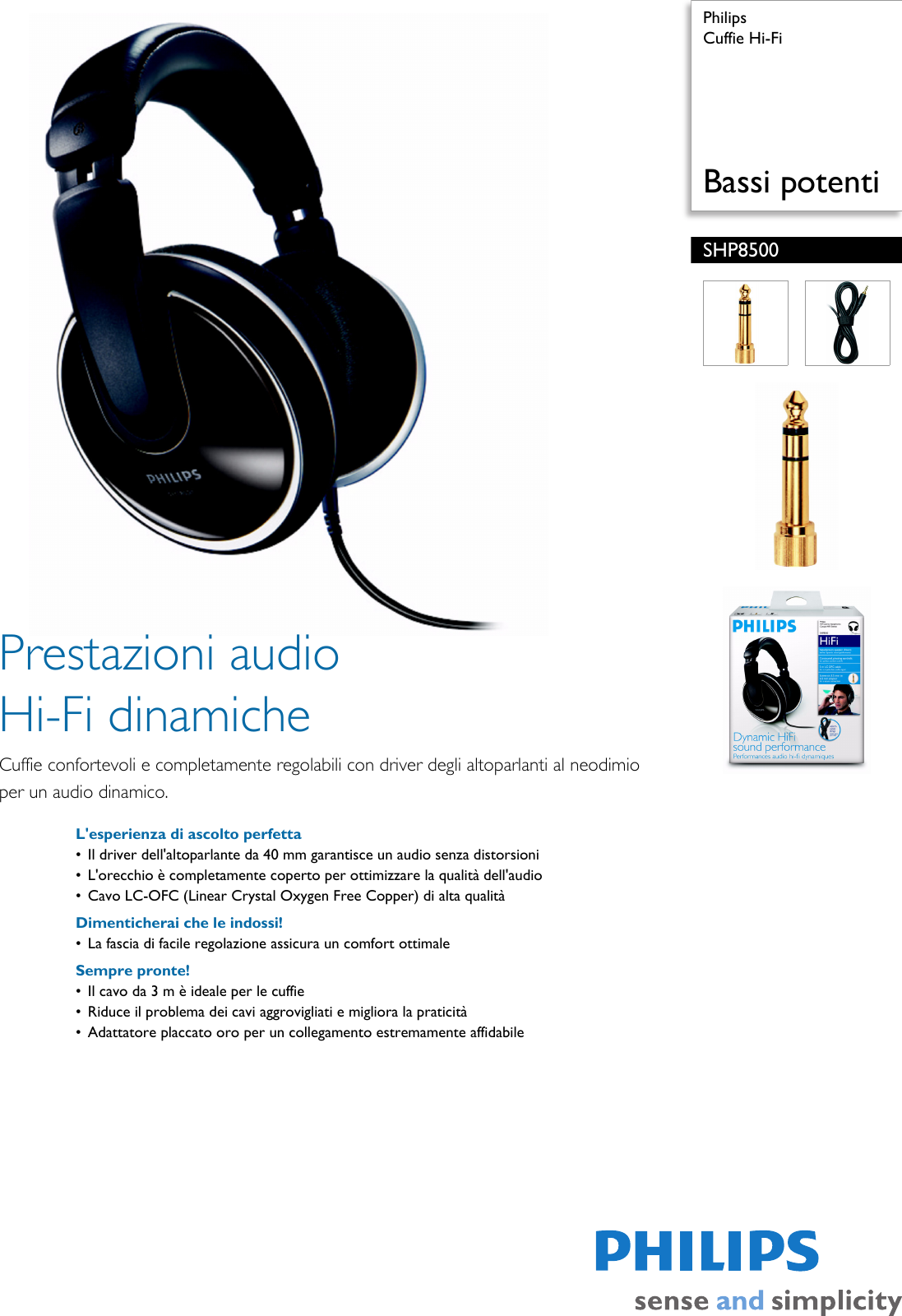 Philips SHP8500/00 Cuffie Hi Fi Shp8500 00 Pss Itach