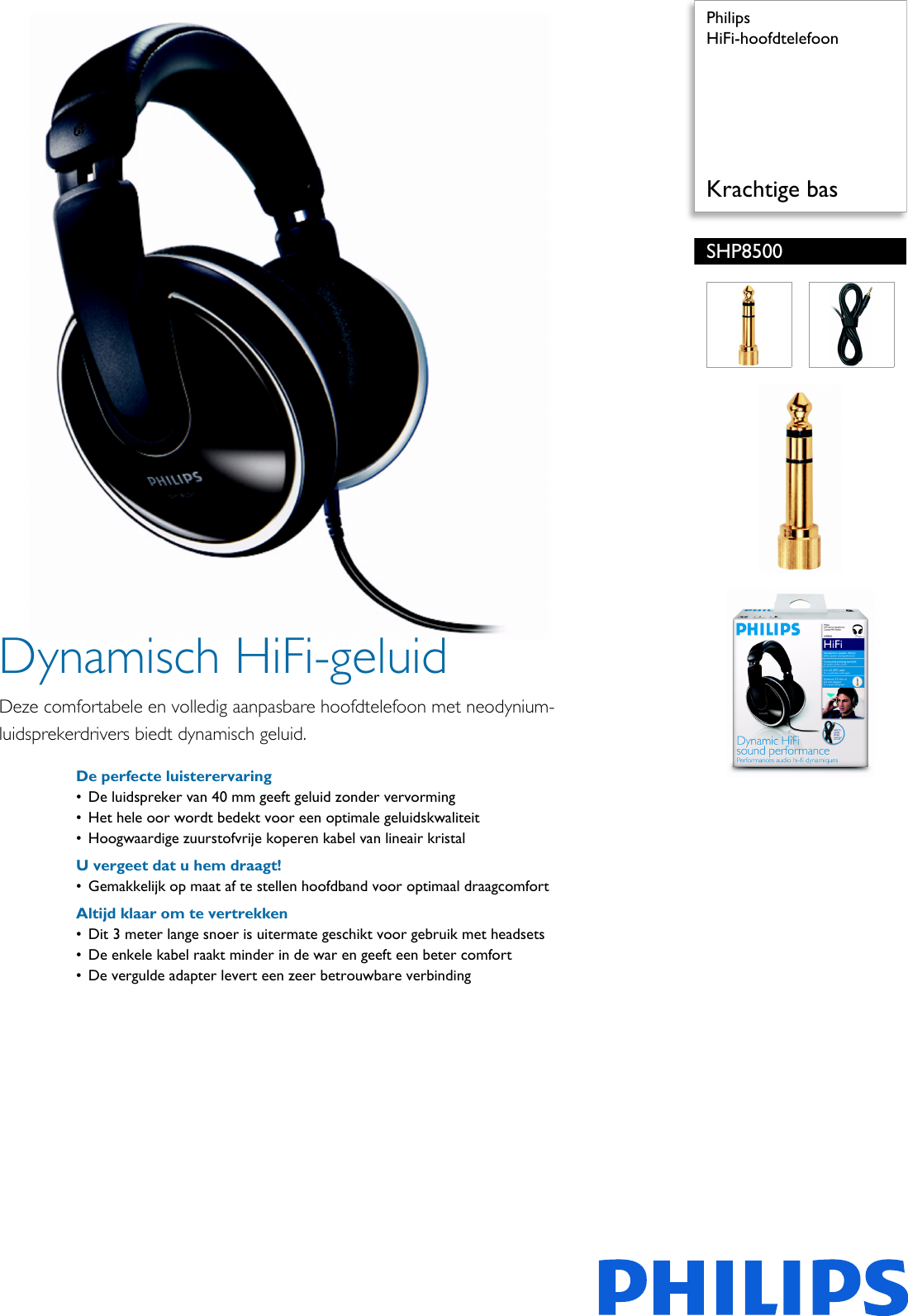 Philips SHP8500/00 HiFi hoofdtelefoon Hi Fi Shp8500 00 Pss Nldnl