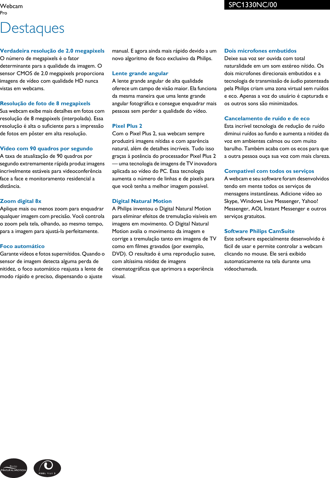 Page 2 of 3 - Philips SPC1330NC/00 Webcam Spc1330nc 00 Pss Brpbr