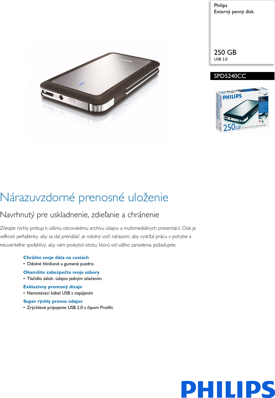Page 1 of 2 - Philips SPD5240CC/10 Externý Pevný Disk ExternÃ½ PevnÃ½ Spd5240cc 10 Pss Slksk