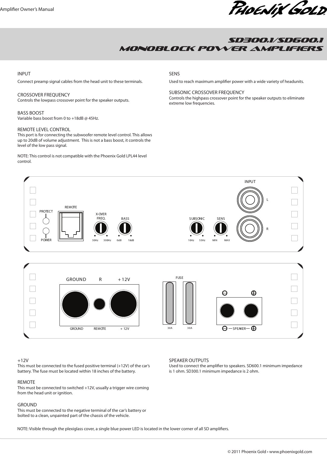 Page 3 of 12 - Phoenix-Gold Phoenix-Gold-Phoenix-Gold-Car-Amplifier-Sd300-1-Users-Manual-  Phoenix-gold-phoenix-gold-car-amplifier-sd300-1-users-manual