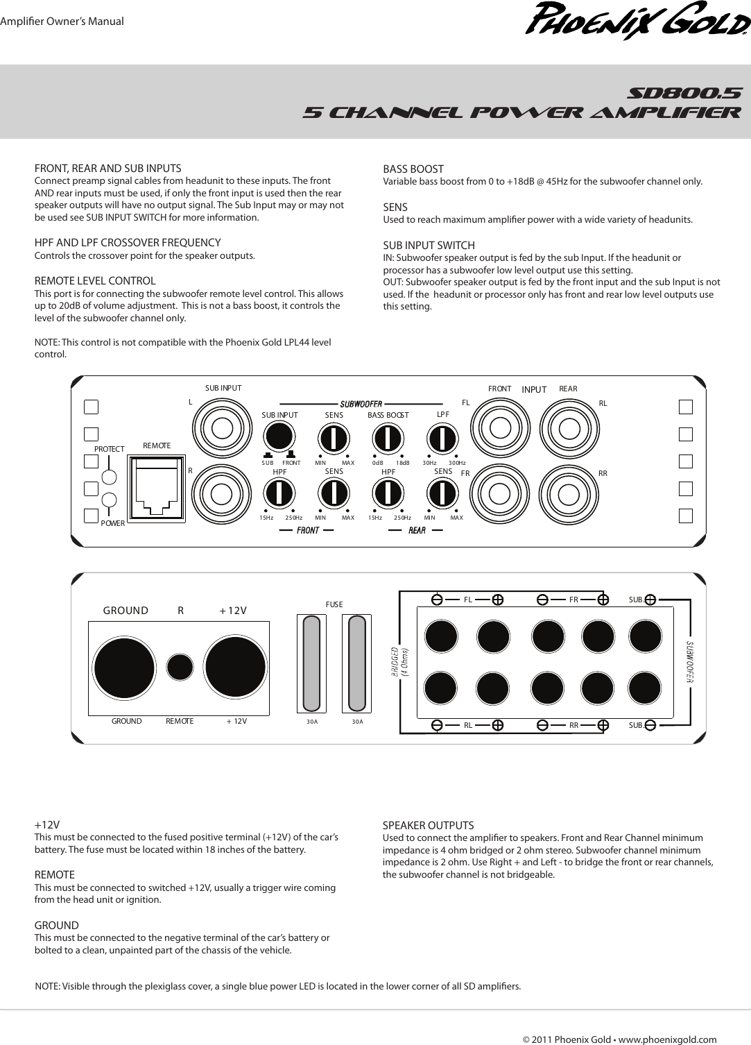 Page 5 of 12 - Phoenix-Gold Phoenix-Gold-Phoenix-Gold-Car-Amplifier-Sd300-1-Users-Manual-  Phoenix-gold-phoenix-gold-car-amplifier-sd300-1-users-manual