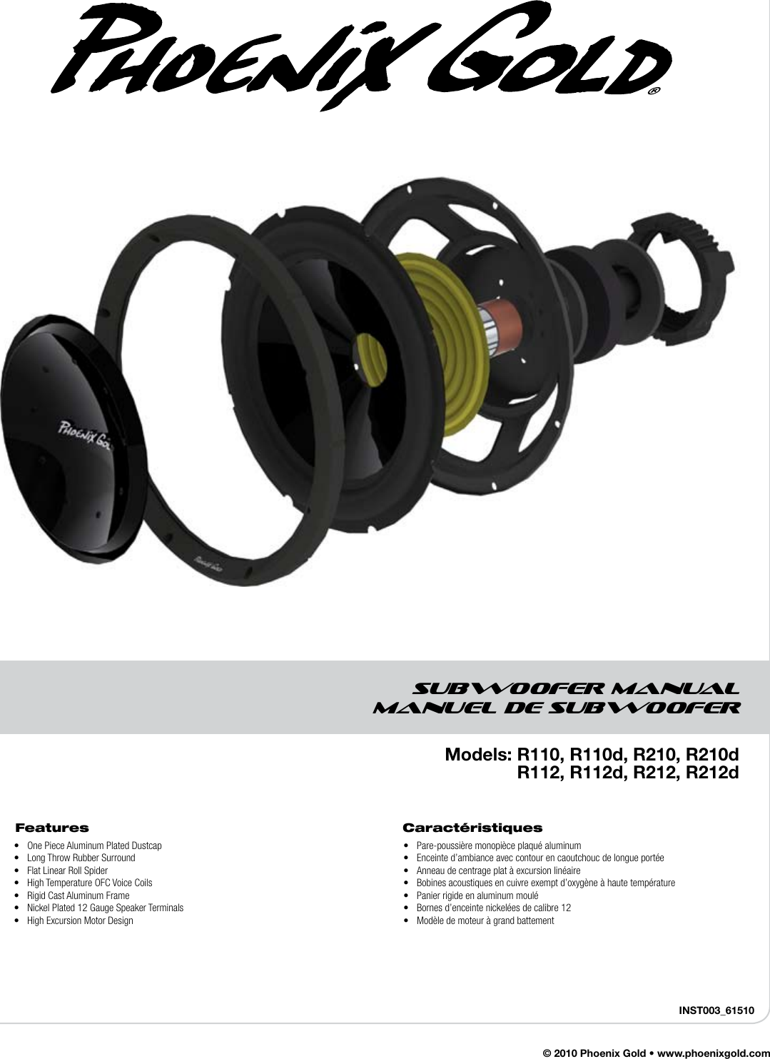 Page 1 of 4 - Phoenix-Gold Phoenix-Gold-Phoenix-Gold-Speaker-R110-Users-Manual-  Phoenix-gold-phoenix-gold-speaker-r110-users-manual