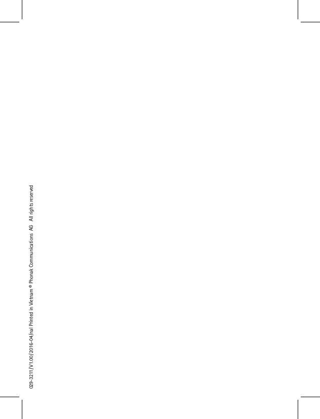 029-3211 / V1.00 / 2016-04 /nal Printed in Vietnam &copy; Phonak Communications  AG   All rights reserved