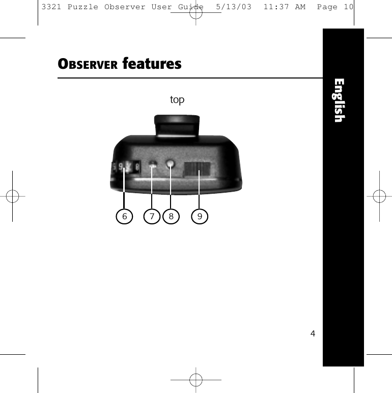 4EnglishOBSERVER features6top7 8 93321 Puzzle Observer User Guide  5/13/03  11:37 AM  Page 10