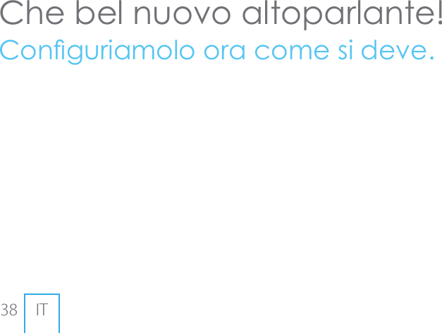 38 ITChe bel nuovo altoparlante!Conguriamolo ora come si deve.