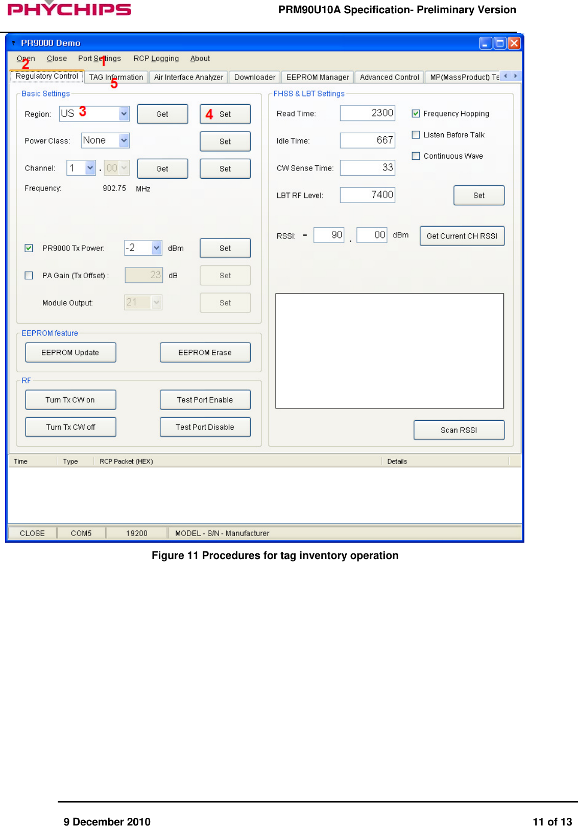      9 December 2010  11 of 13      PRM90U10A Specification- Preliminary Version      Figure 11 Procedures for tag inventory operation 