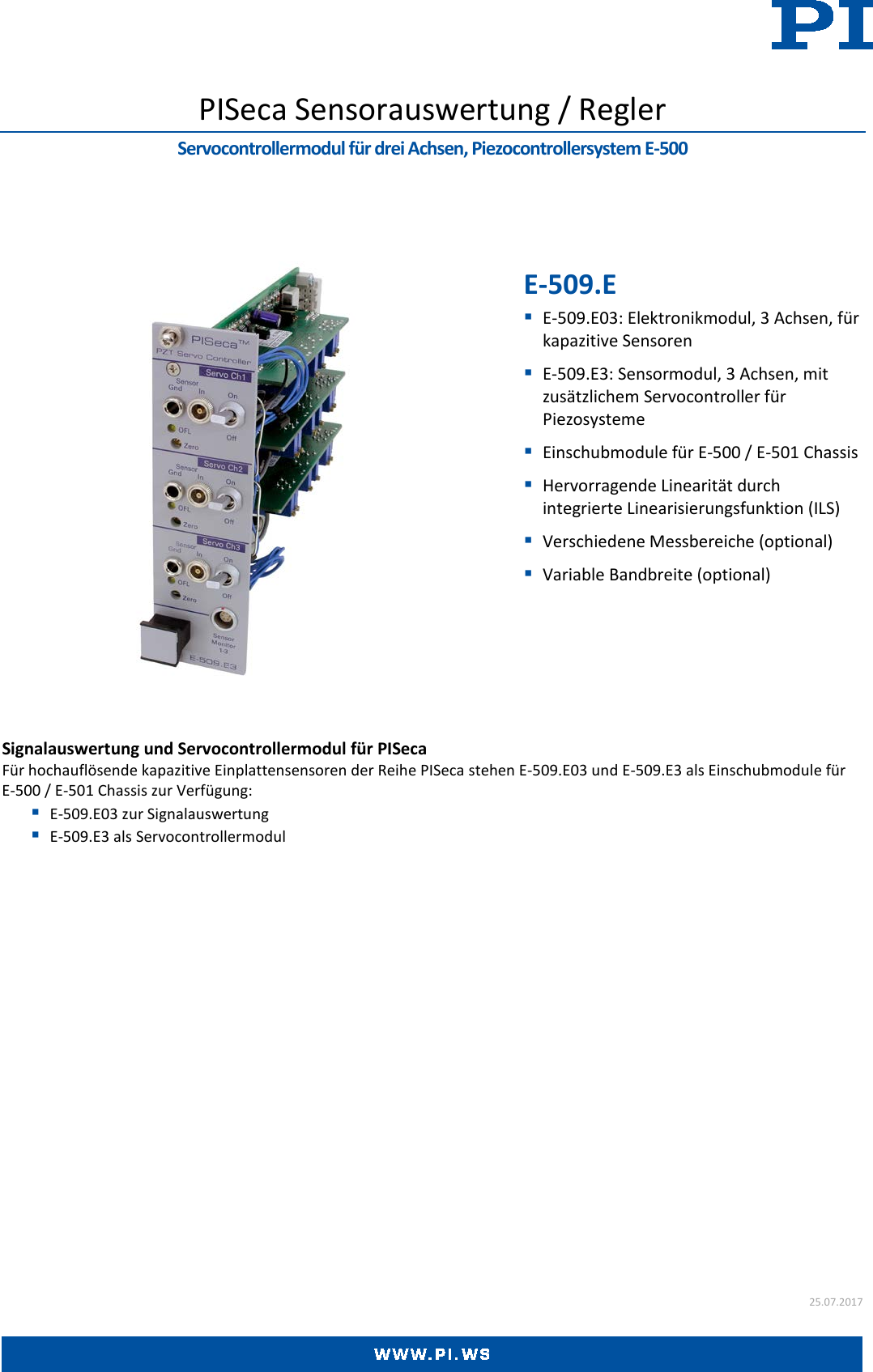 Physik Instrumente E 509.E Datenblatt