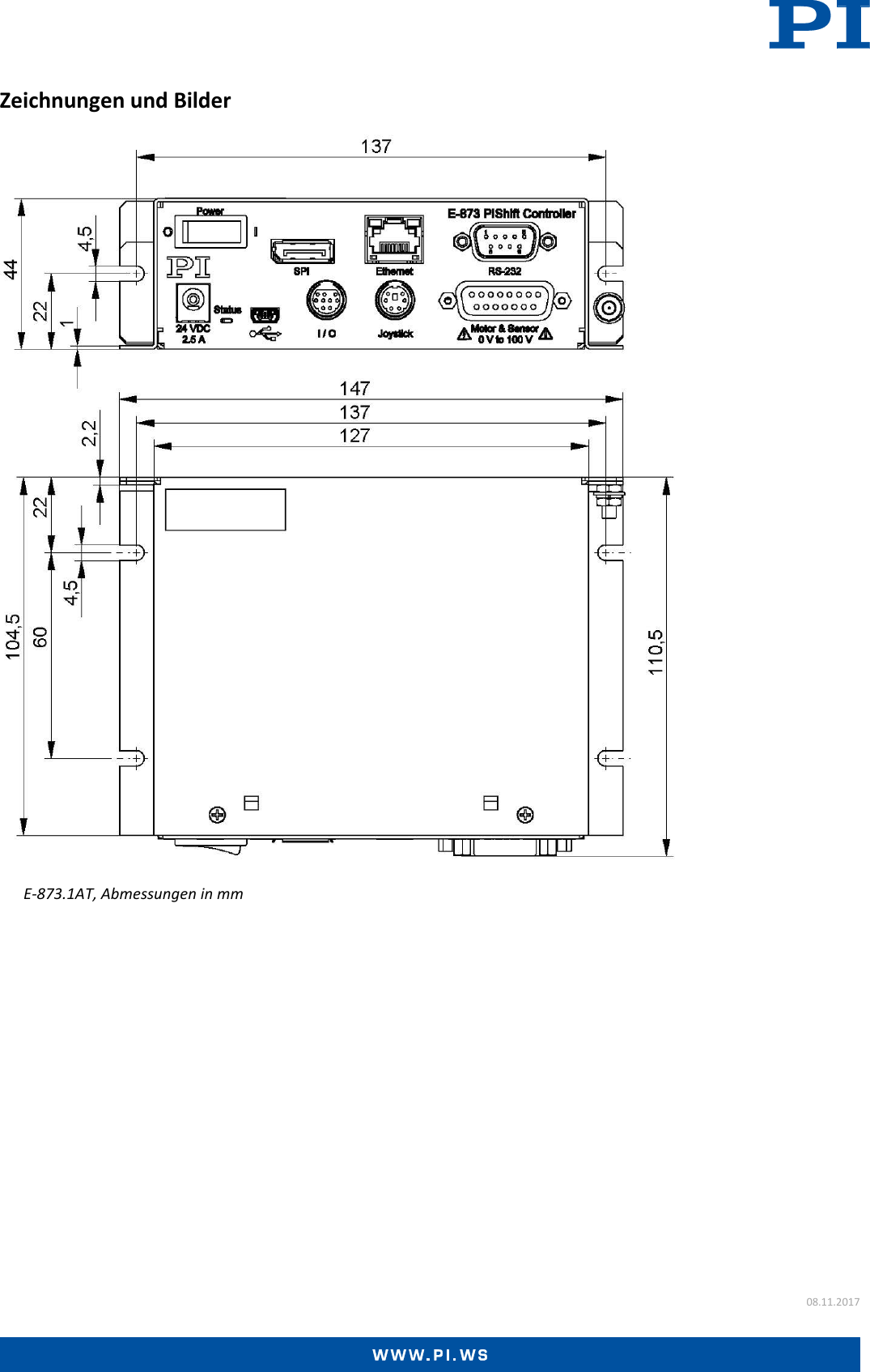 Page 3 of 5 - Physik Instrumente E-873 Datenblatt  E-873-Datenblatt