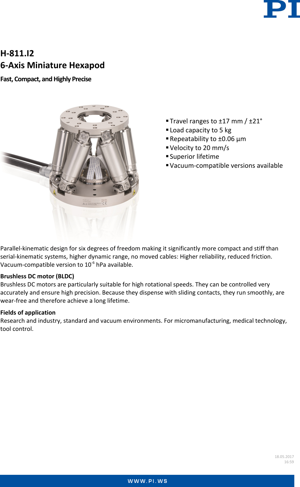 Physik Instrumente Datasheet H 811.I2