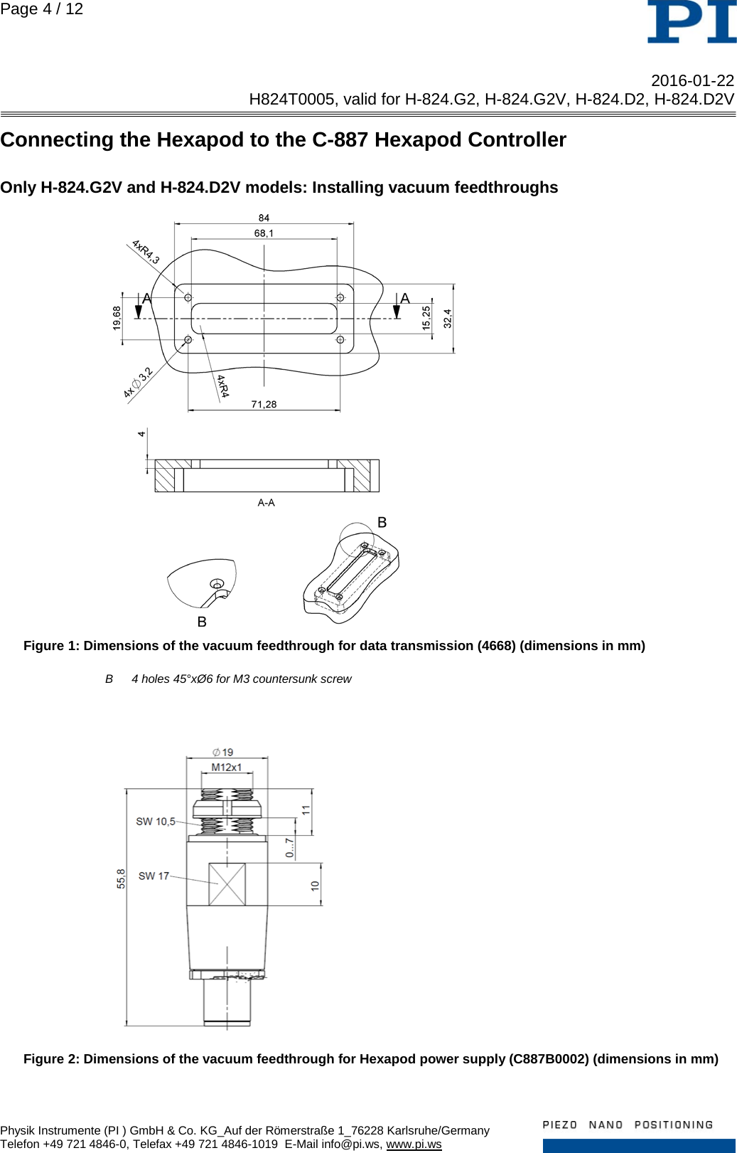 Page 4 of 12 - Physik Instrumente .  H824T0005 TN H-824 D2 G2 D2V G2V