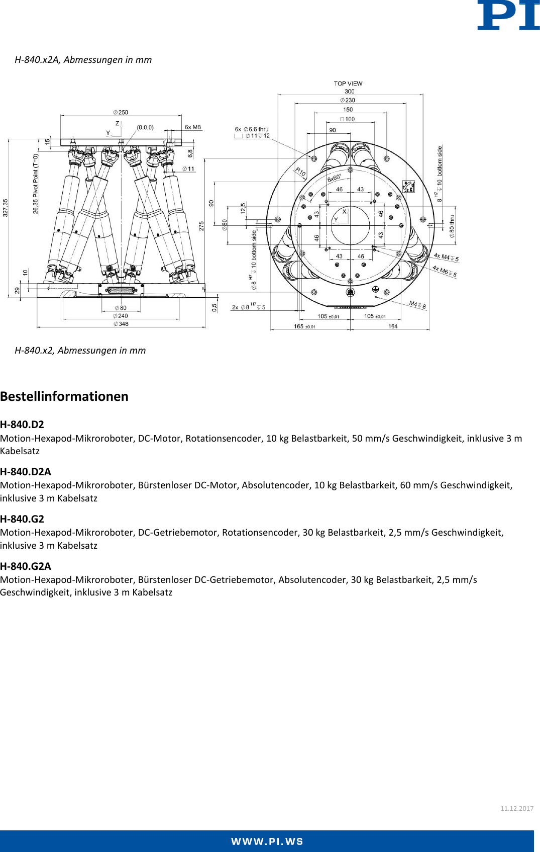 Page 4 of 4 - Physik Instrumente H-840 Datenblatt  H-840-Datenblatt