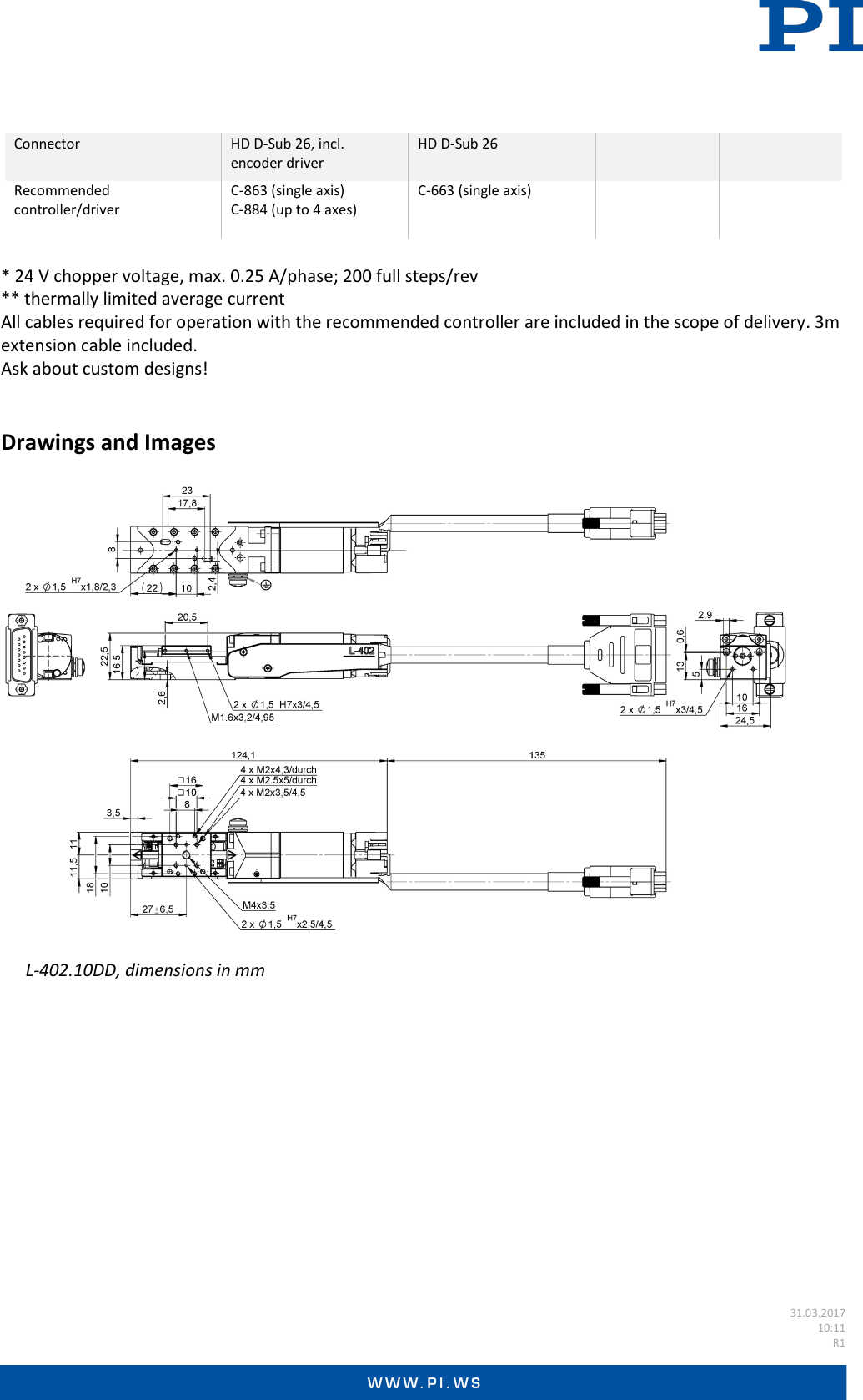 Page 3 of 5 - Physik Instrumente Datasheet  L-402