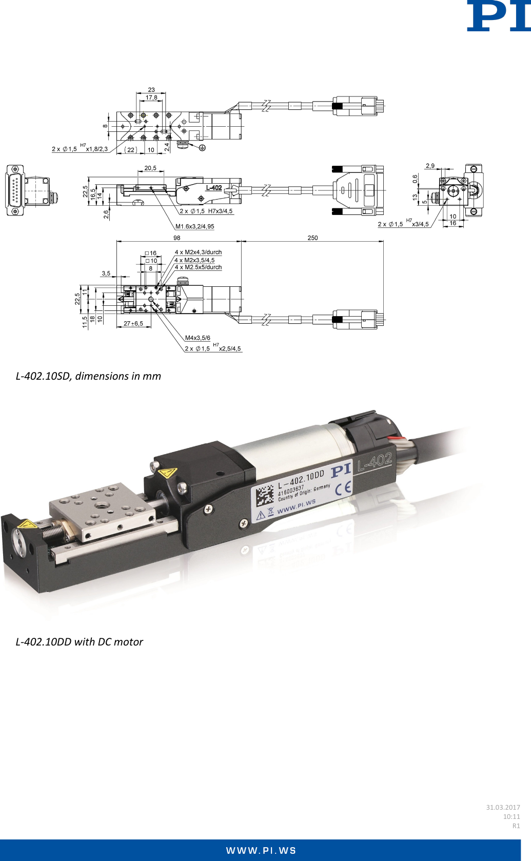 Page 4 of 5 - Physik Instrumente Datasheet  L-402