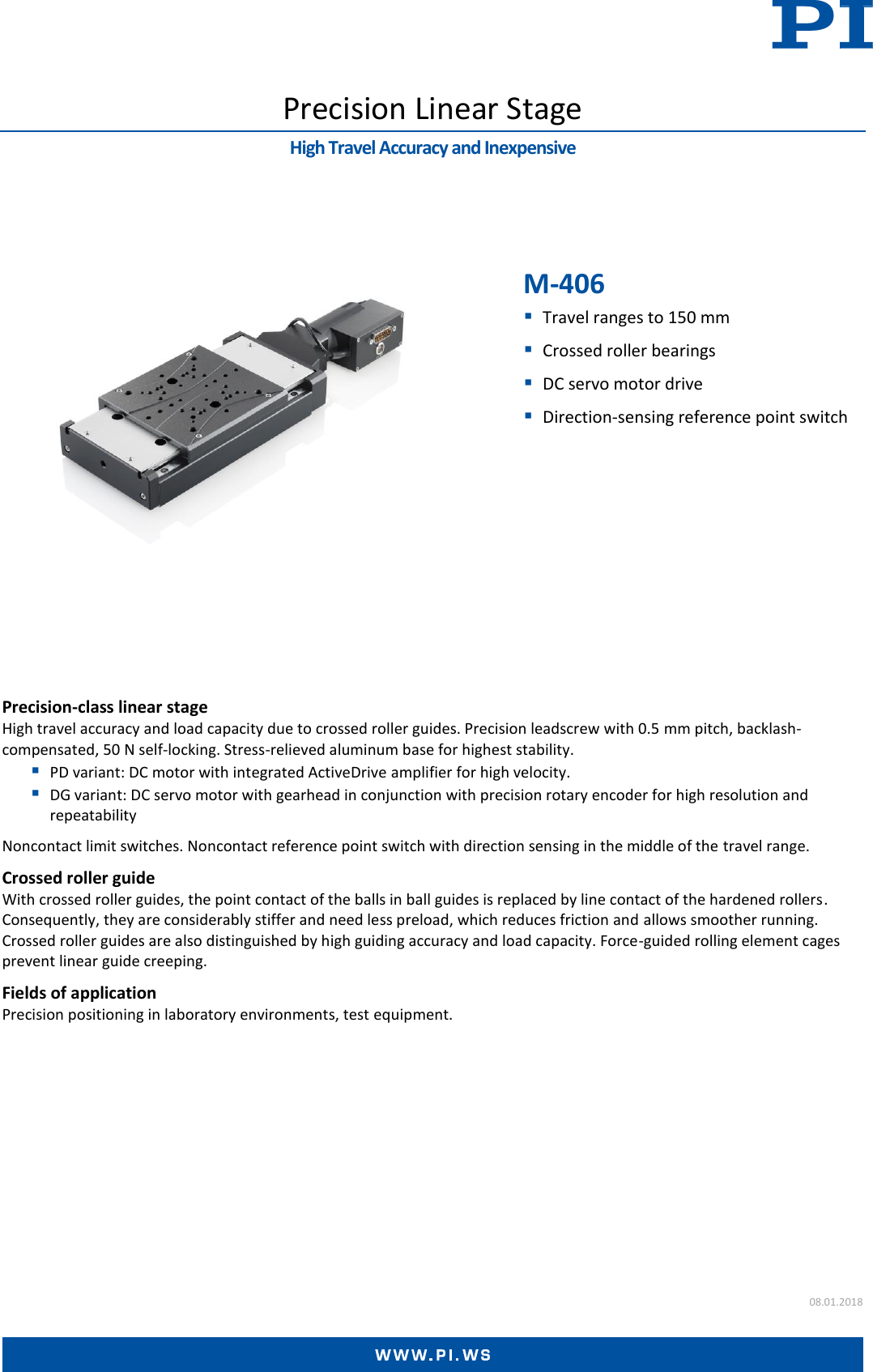 Physik Instrumente M 406 Datasheet