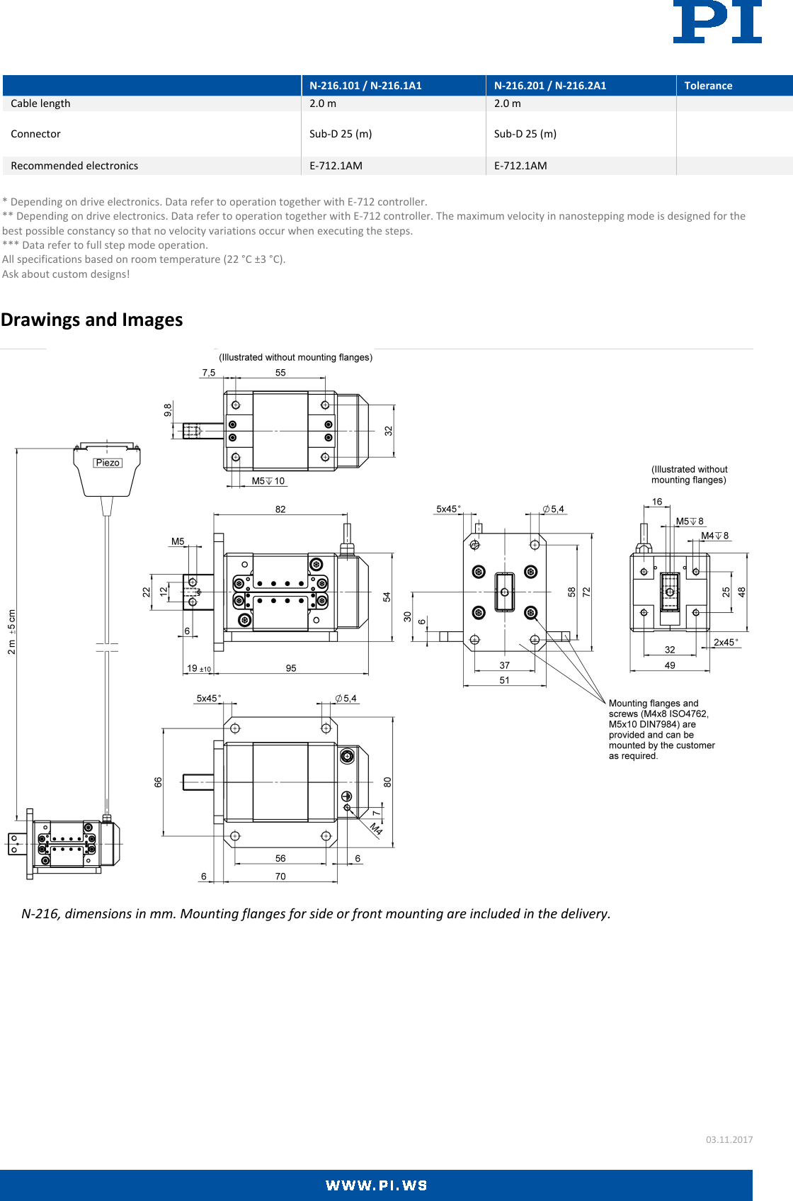 Page 2 of 3 - Physik Instrumente N-216 Datasheet