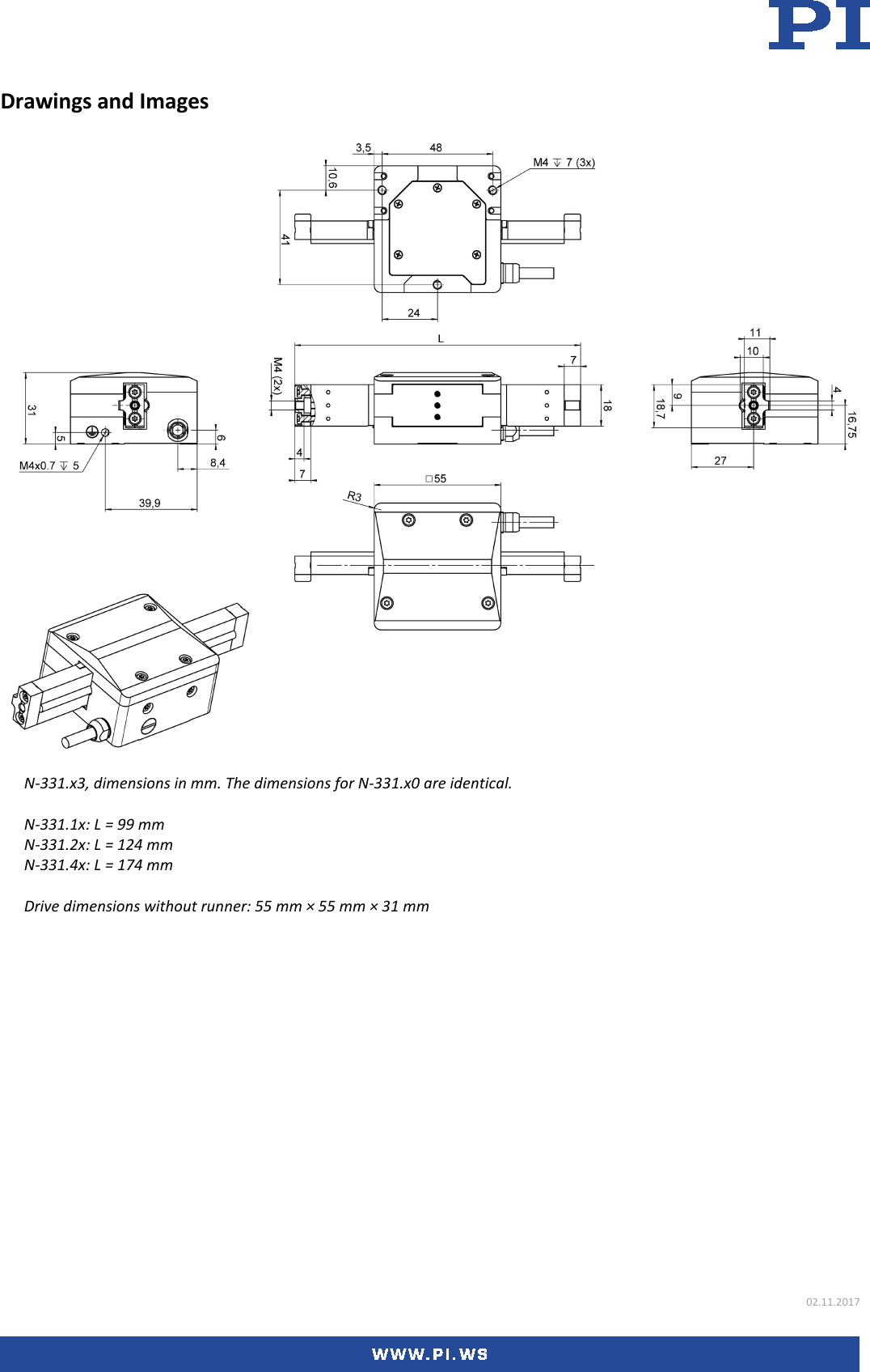 Page 3 of 4 - Physik Instrumente N­331 Datasheet  N-331-Datasheet