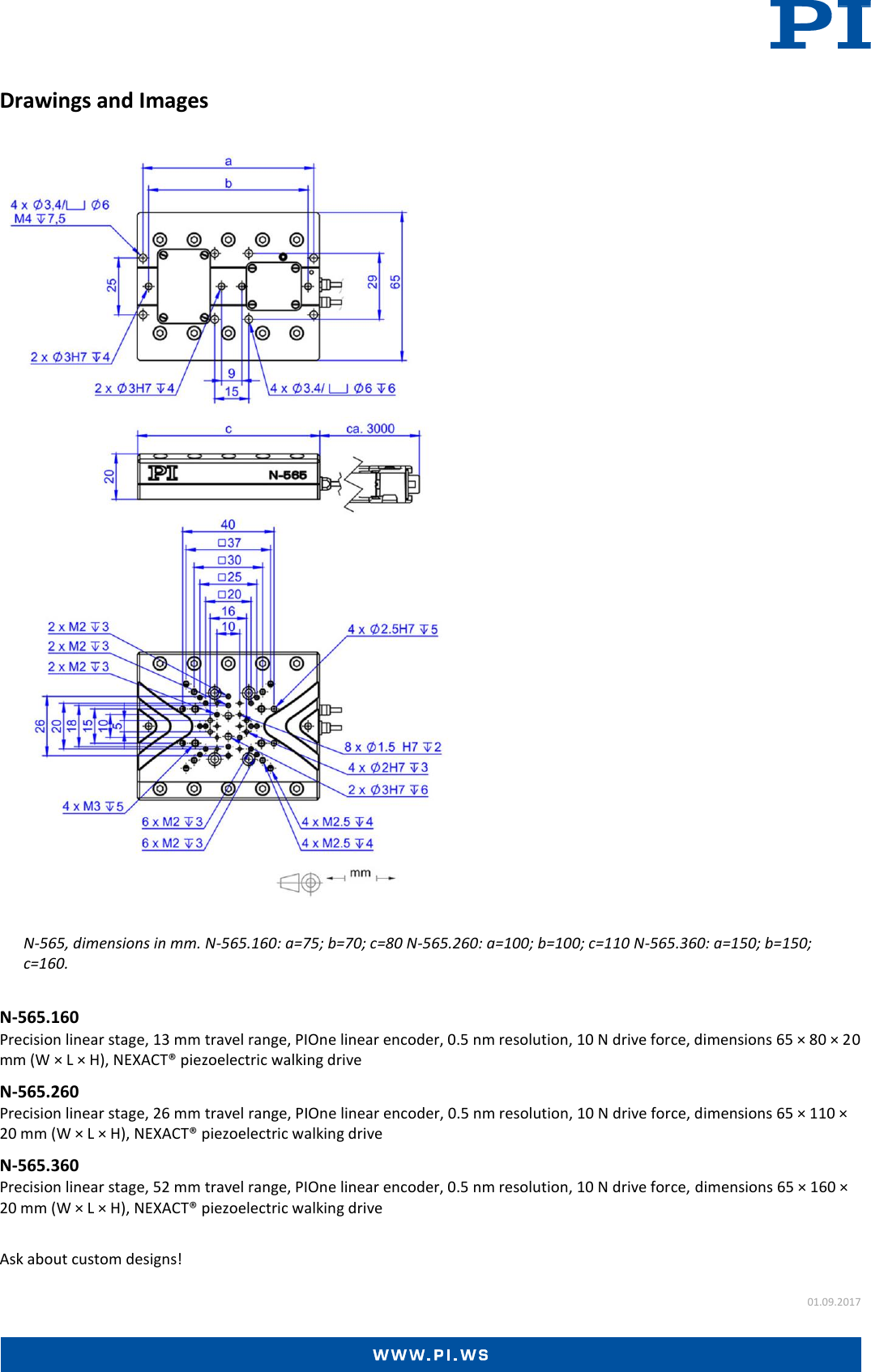 Page 3 of 3 - Physik Instrumente N-565 Datasheet  N-565-Datasheet