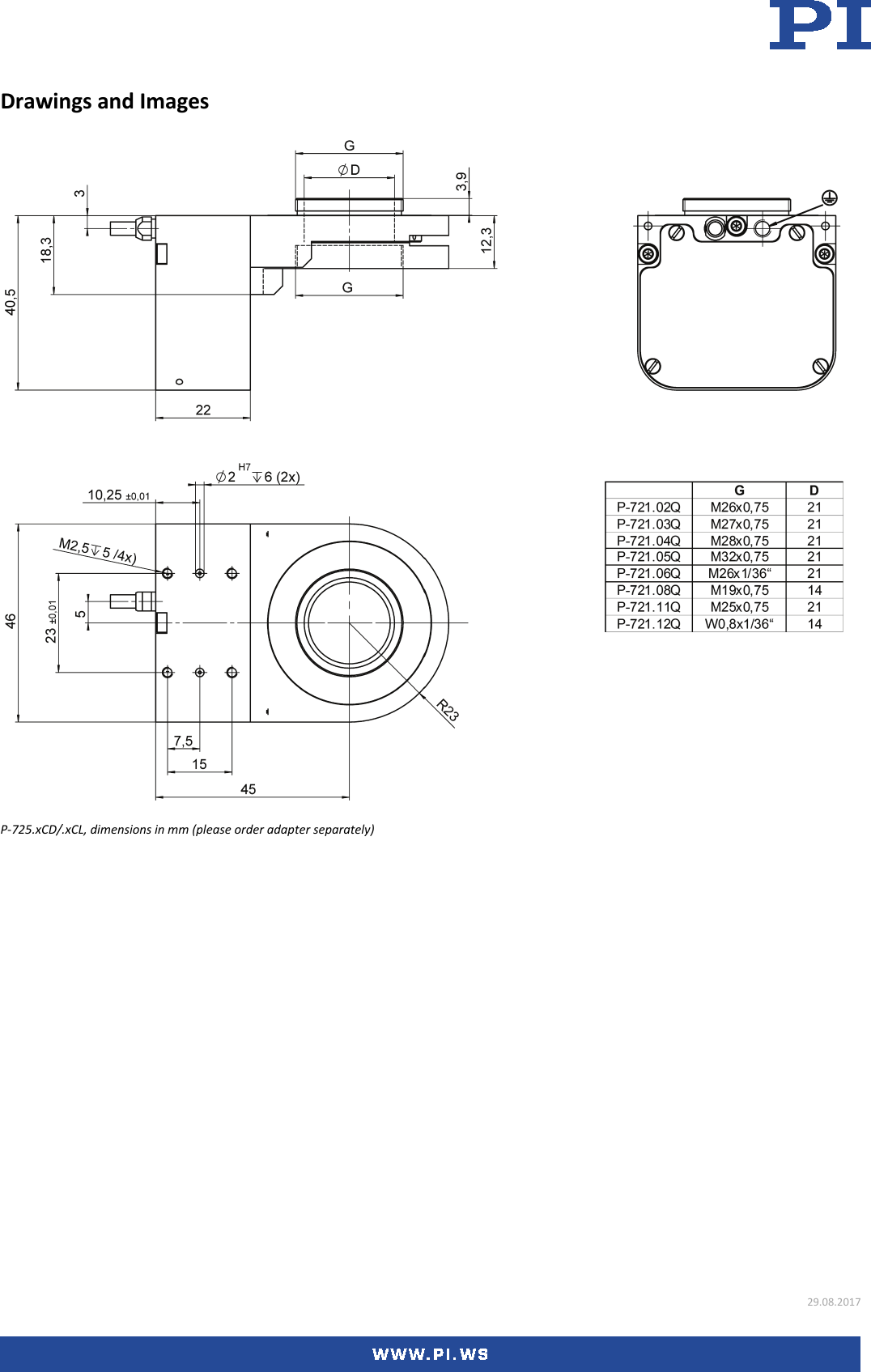 Page 3 of 5 - Physik Instrumente P-725 Datasheet