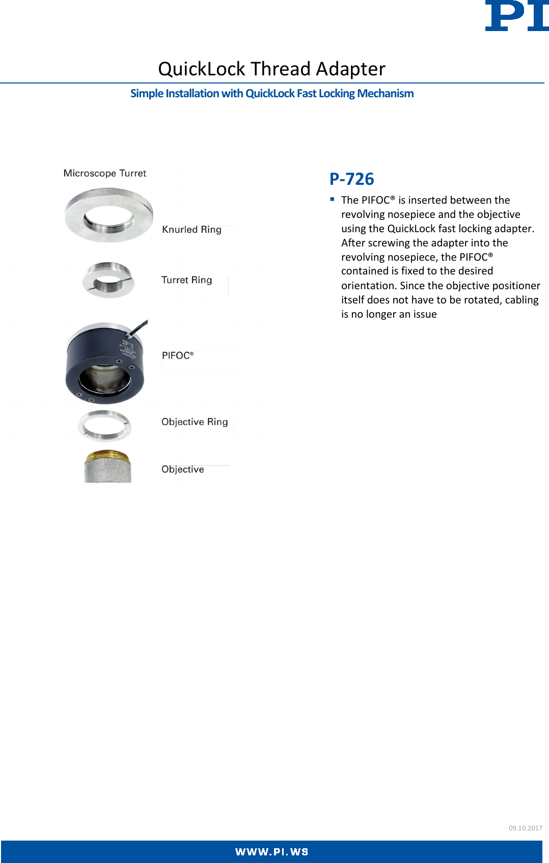 Page 1 of 3 - Physik Instrumente P-726 Datasheet  P-726.xx-Datasheet-EN