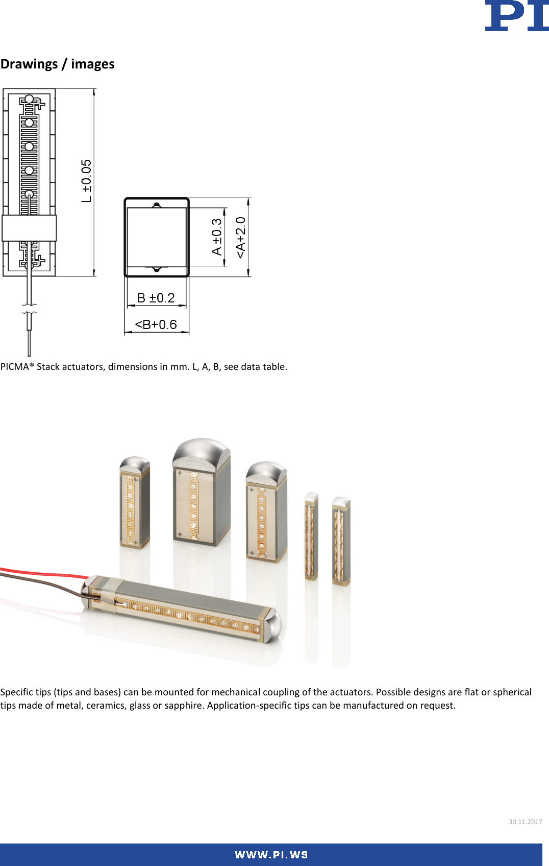 Page 3 of 6 - Physik Instrumente P-882 – P-888 Datasheet  P-882-Datasheet