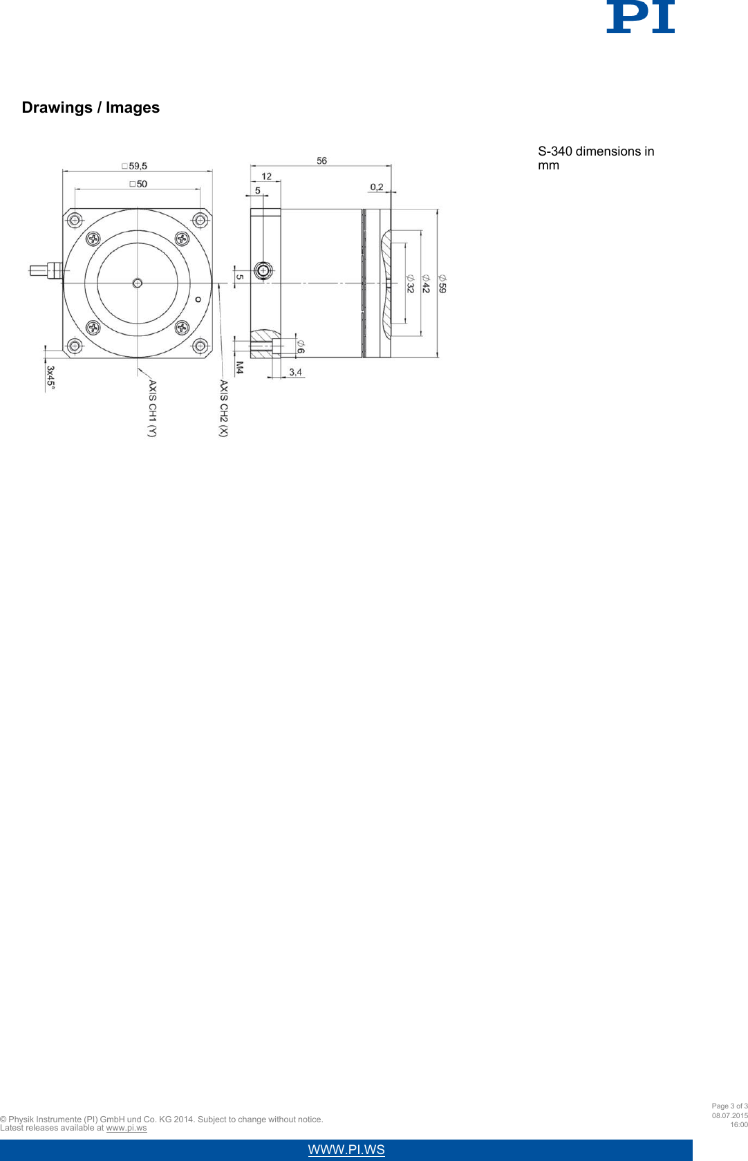 Page 3 of 3 - Physik Instrumente  PI Data Sheet S-340 42032