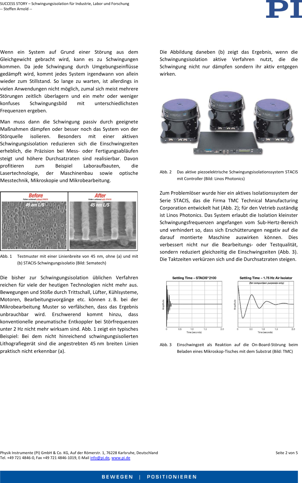 Physik Instrumente PI SUCCESS STORY Schwingungisolation Pi1049