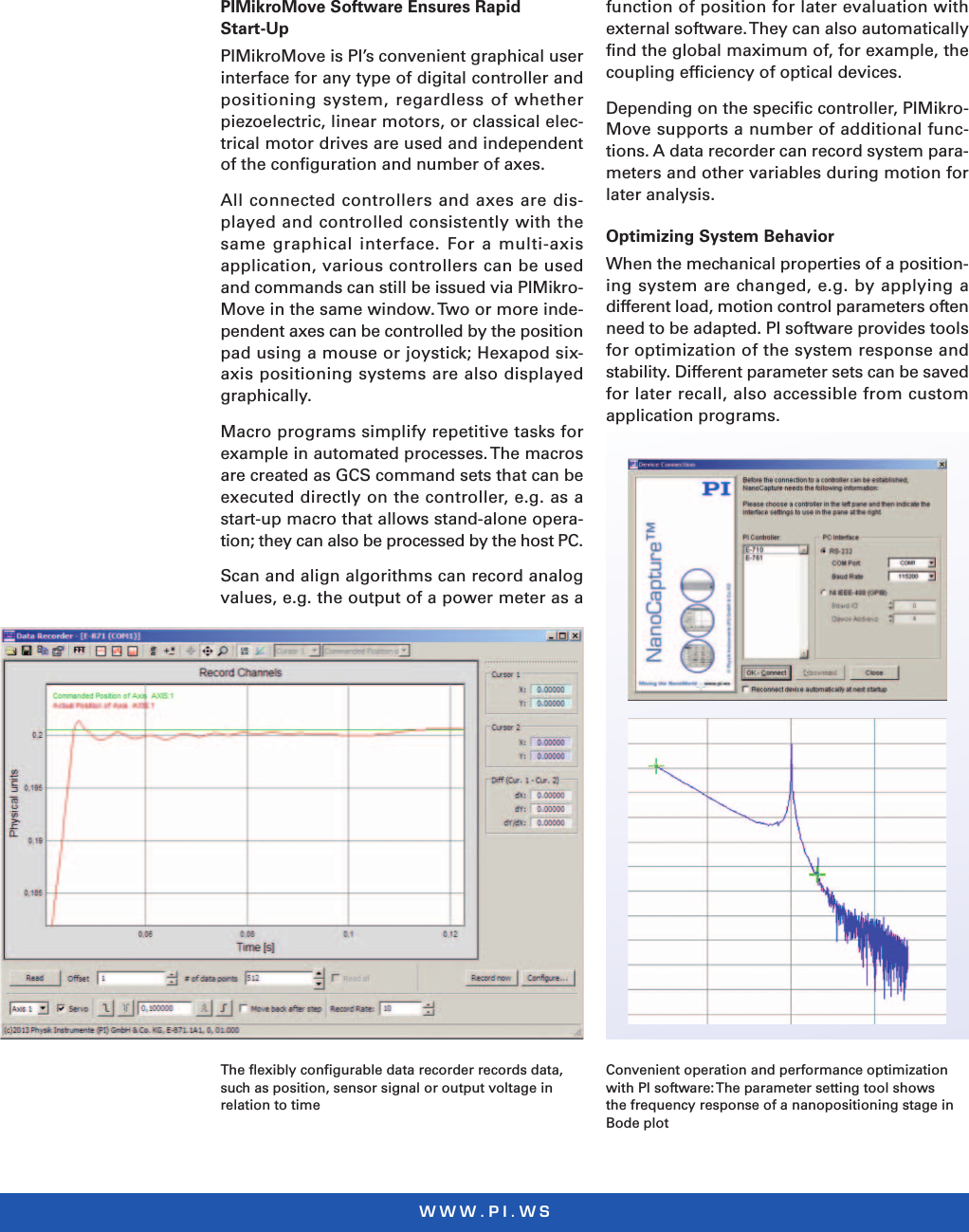 Physik Instrumente PI TEC70 Motion Control Software from