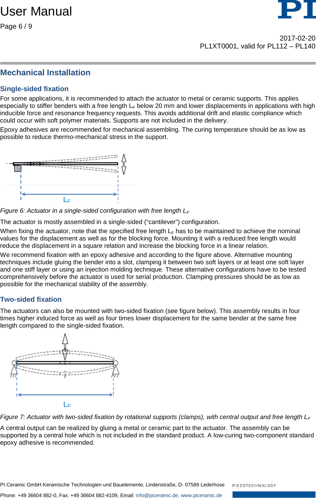 Page 6 of 9 - Physik Instrumente  User Manual PL1x T0001