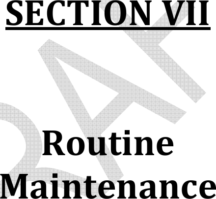           SECTION VII   Routine Maintenance 