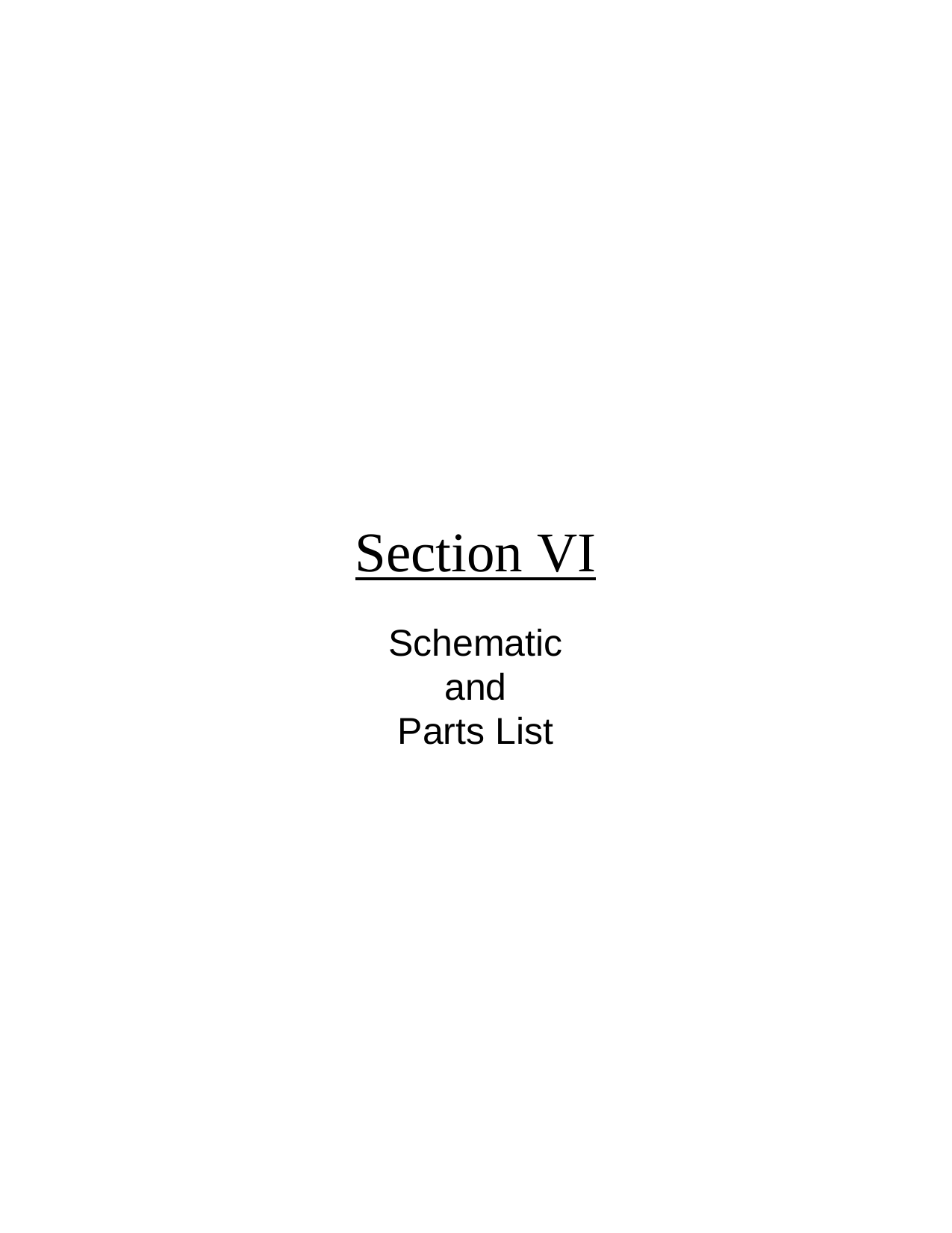 Section VISchematicandParts List